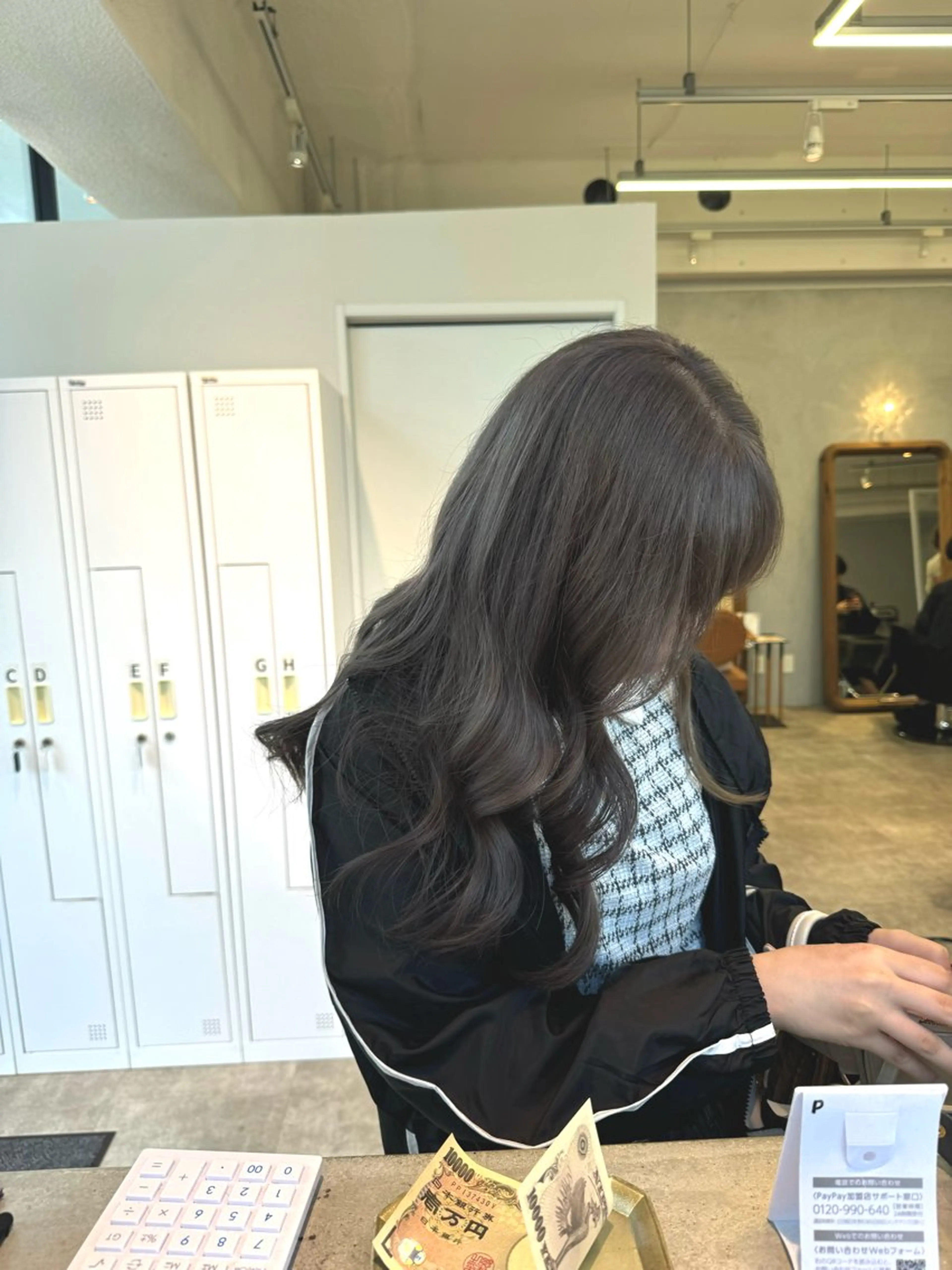 ロング カラー ブリーチ 透明感カラー グレージュ カット ヘアカラー オスズ 🎀´-のヘアスタイル