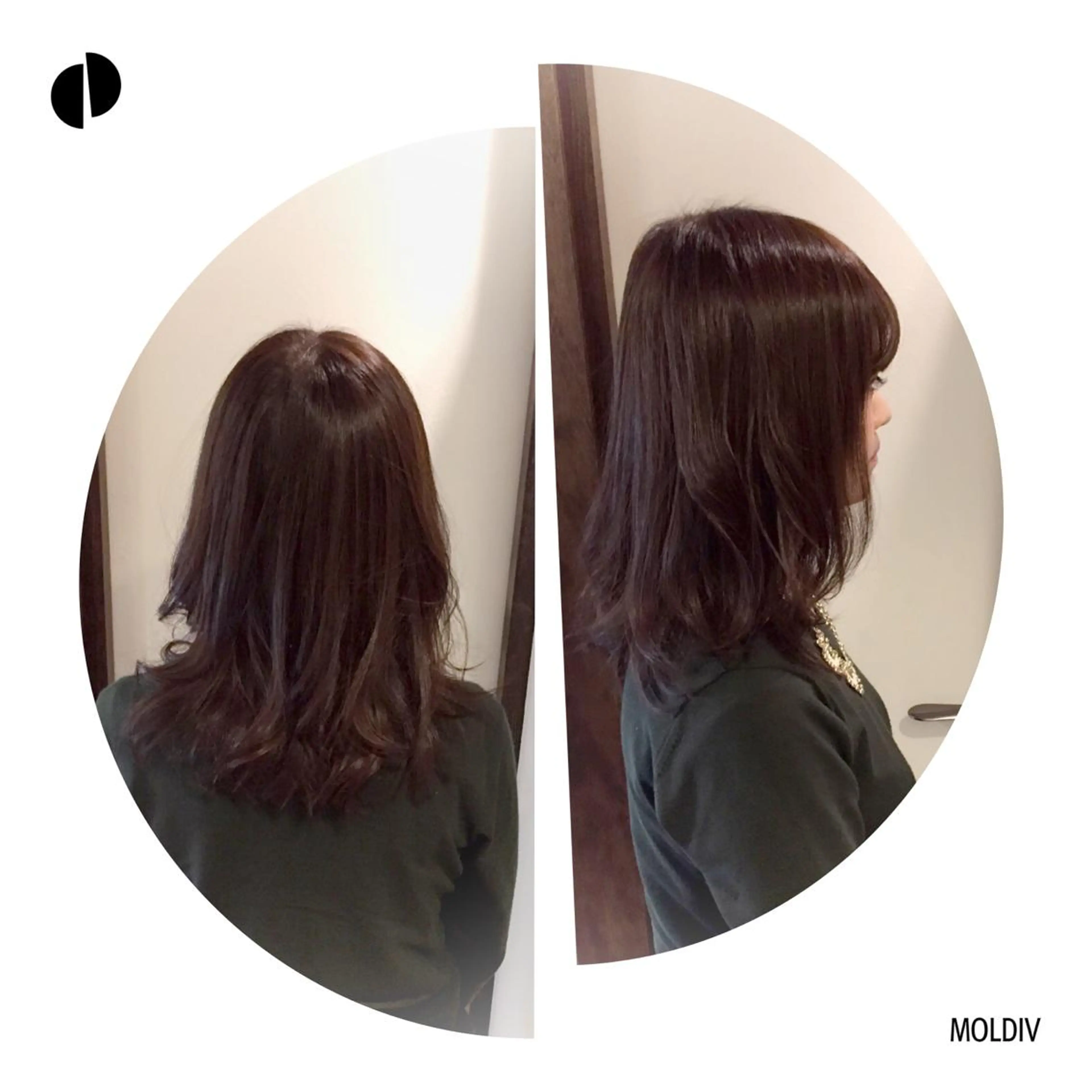 ミディアム セミロング カラー ネイビーカラー ✨縮毛矯正✨髪質改善 ナカシマ ユミのヘアスタイル