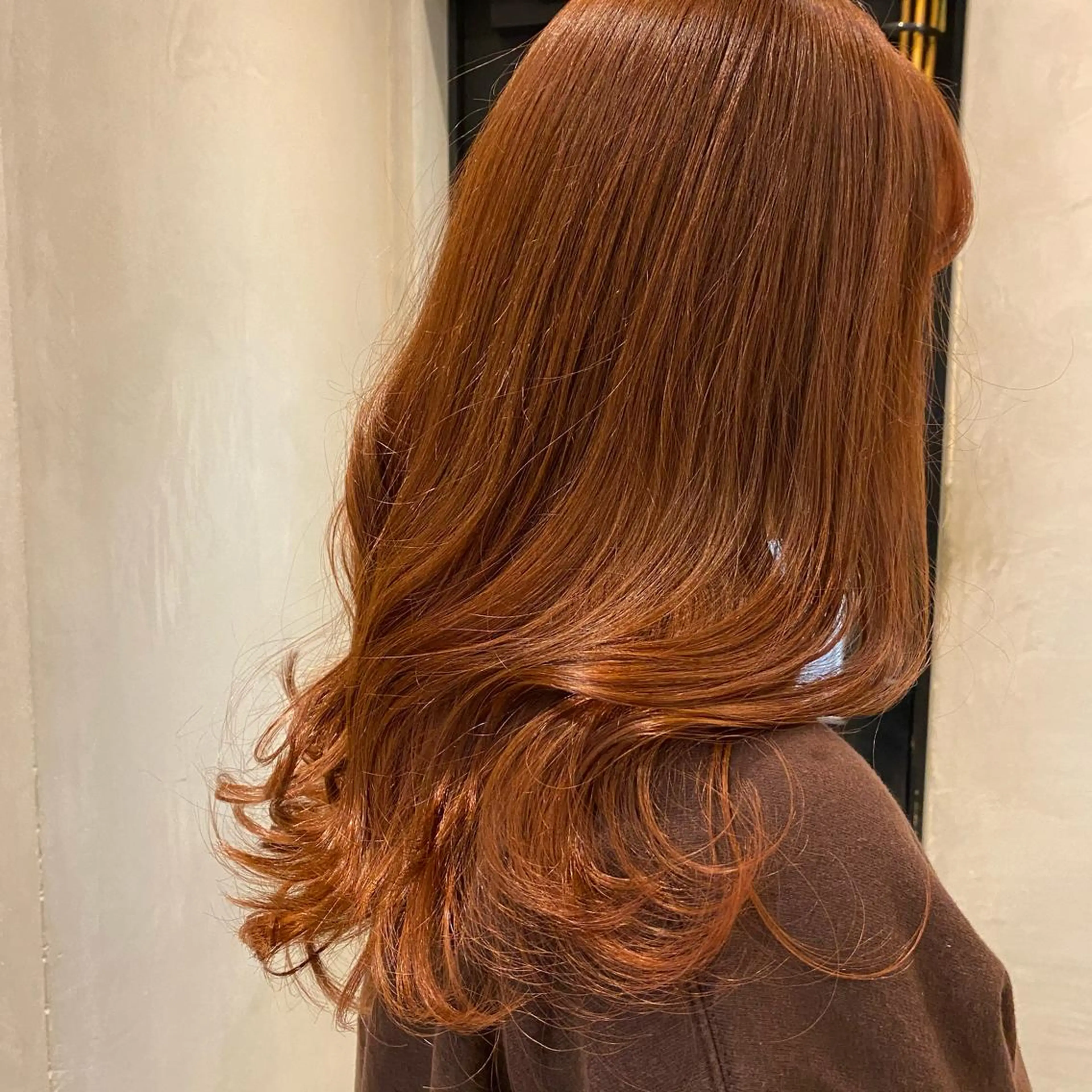 セミロング カラー ヘアアレンジ オレンジ カット ヘアカラー トリートメント 顔周りcut・ご相談 ＝新宿しずく🇰🇷のヘアスタイル