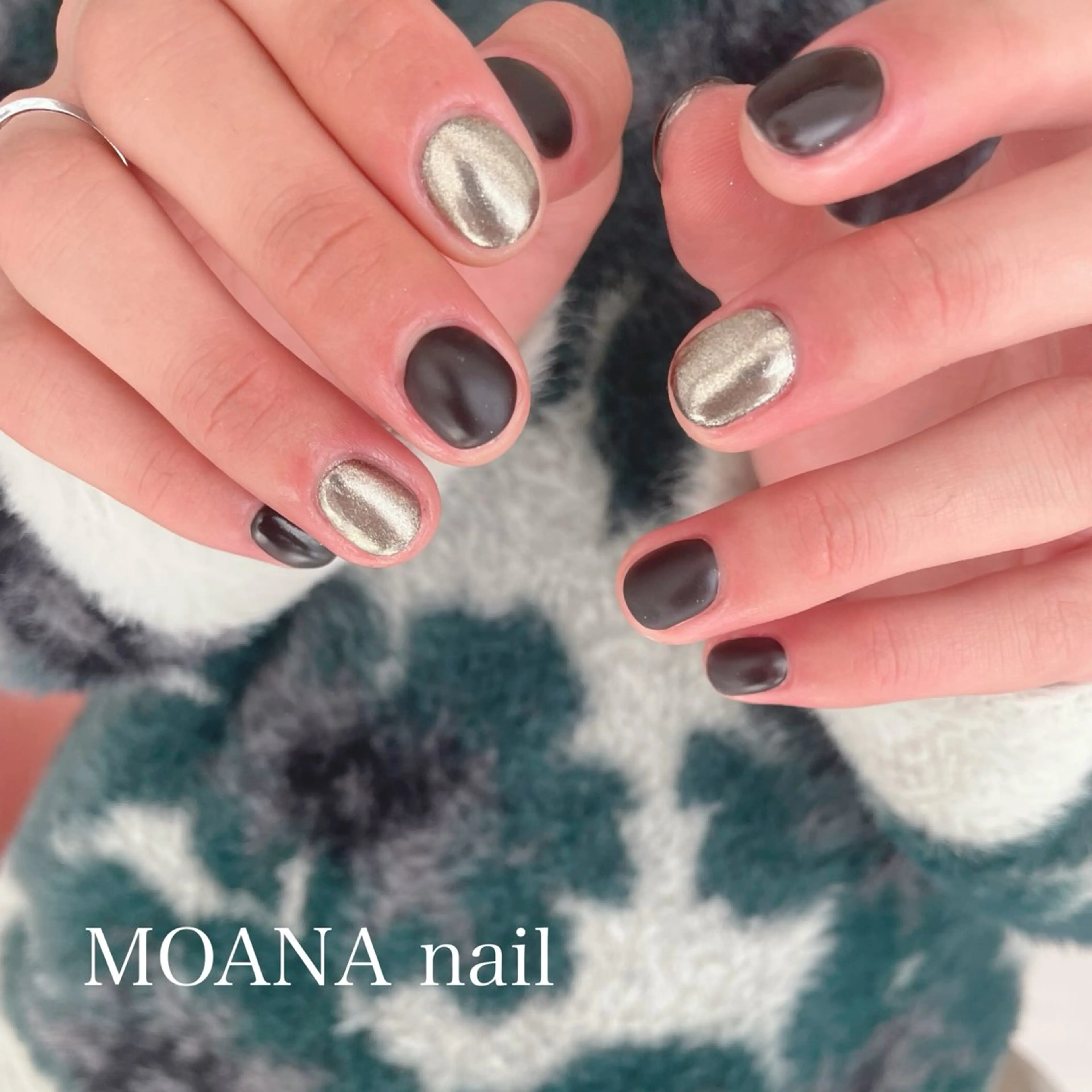 メンズ ネイル マットネイル ミラーネイル ワンカラーネイル nail salon MOANA Yuriのネイルデザイン
