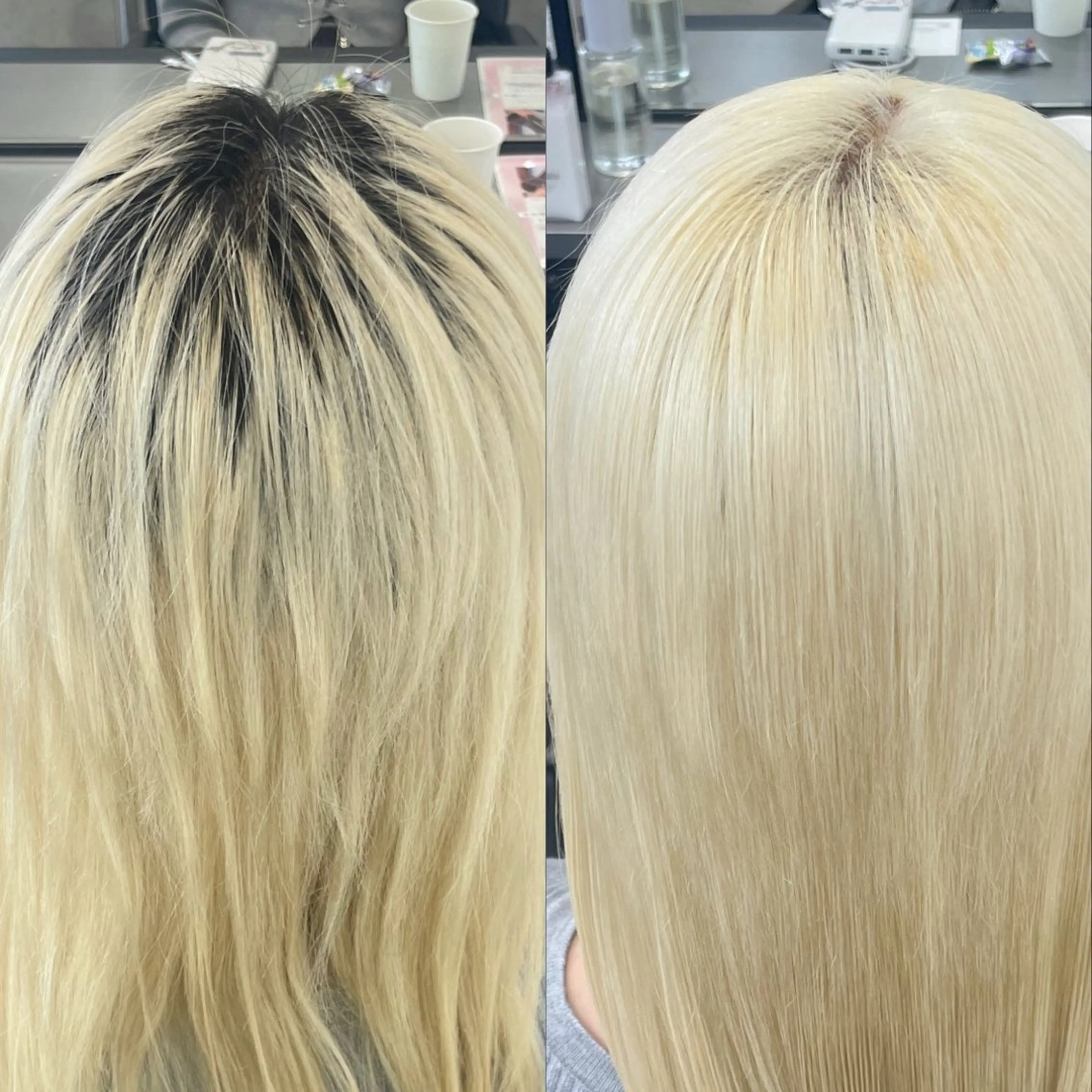 ミディアム カラー ヘアカラー トリートメント HIKARI🐈‍⬛ ハイトーン×デザインのヘアスタイル