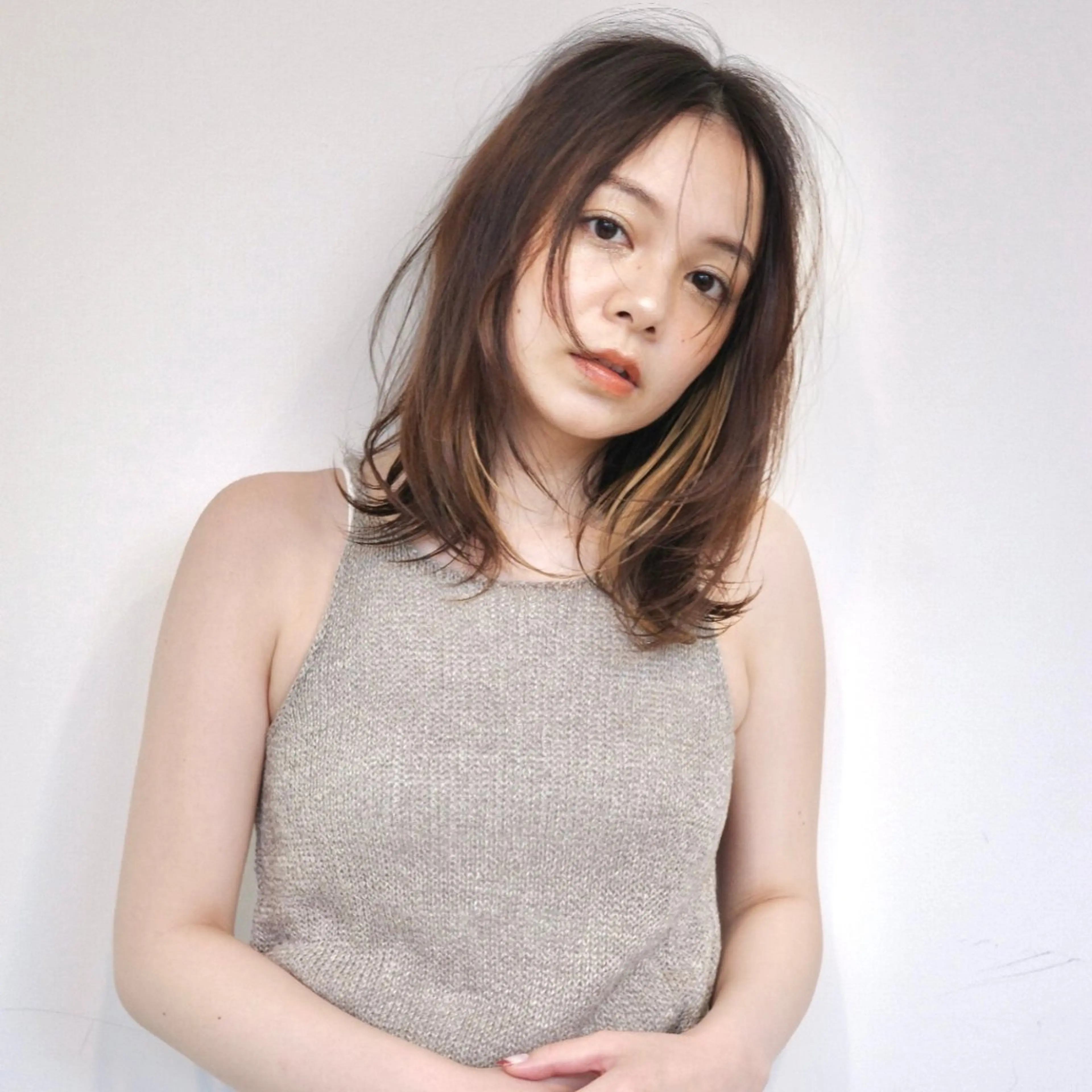 ミディアム カラー カット ヘアカラー 縮毛矯正 トリートメント KOHNO/ブリーチ なし/透明感カラーのヘアスタイル