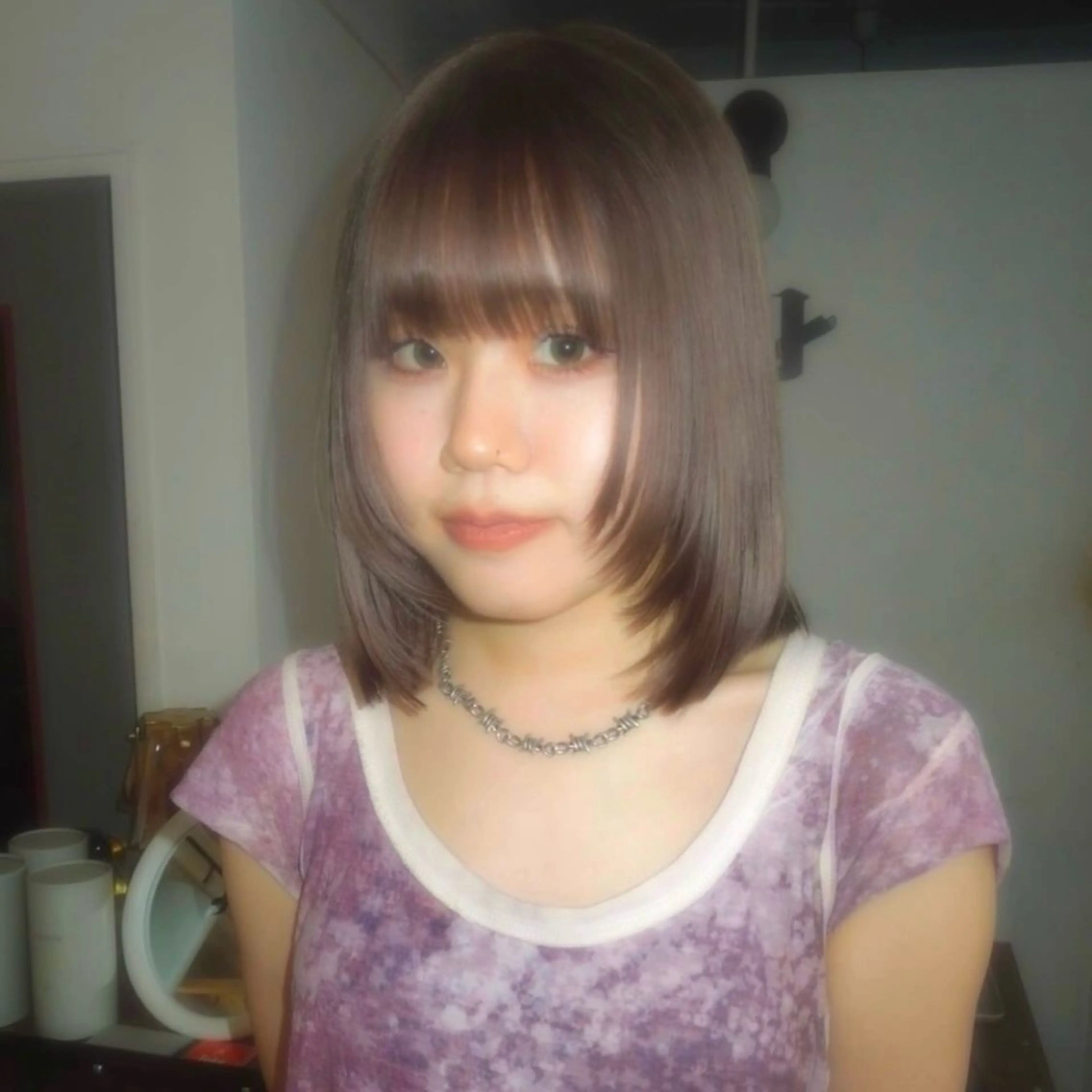 セミロング カラー ベージュカラー ブリーチ カット ヘアカラー トリートメント タマキ/似合わせ カット/Wカラーのヘアスタイル