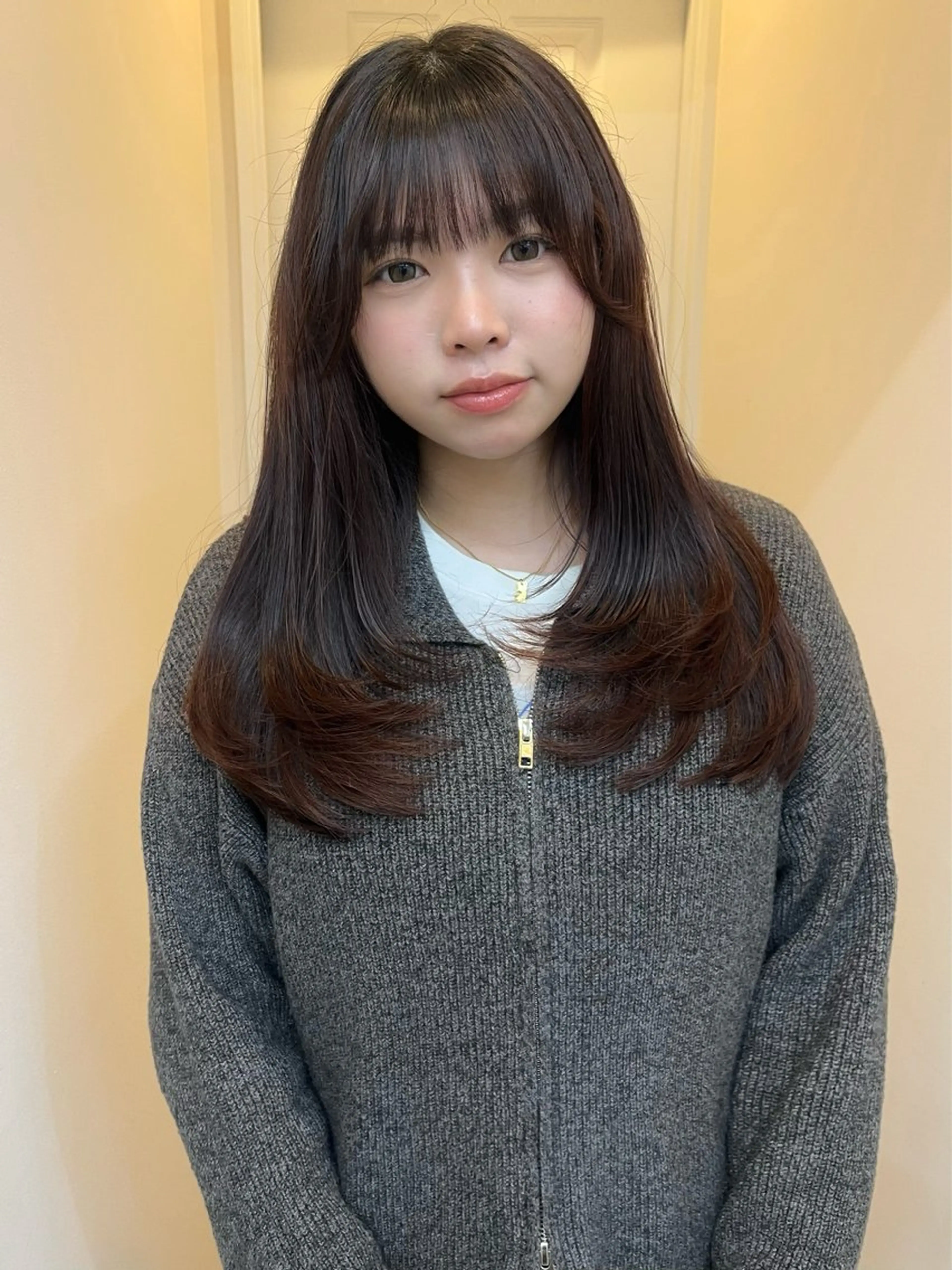 ロング 顔周りカット カット yuka/ロング/ レイヤーカットモデルのヘアスタイル