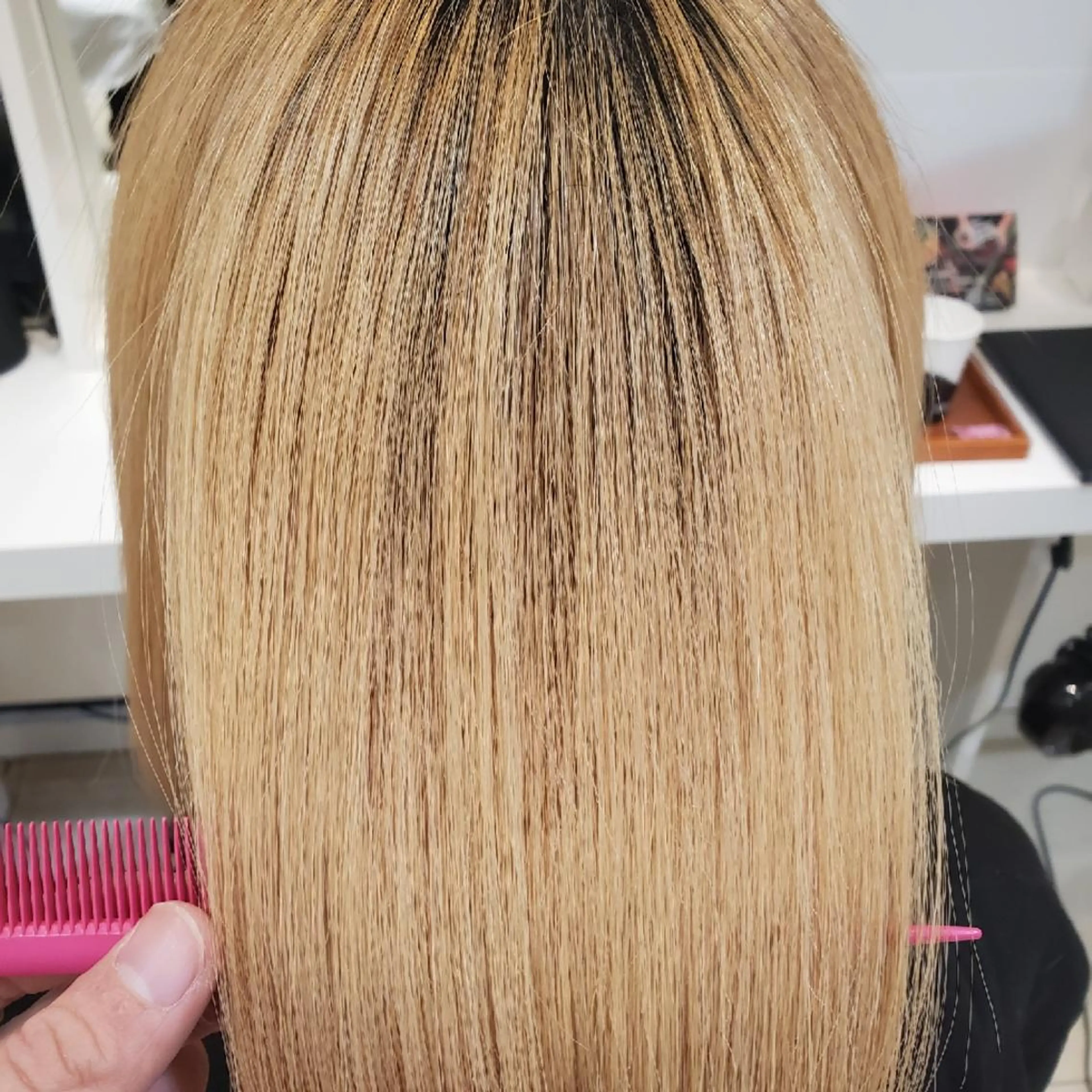 ミディアム 髪質改善 縮毛矯正 ヘアカラー トリートメント 韓国レイヤー／髪質 改善カラー/れんのヘアスタイル