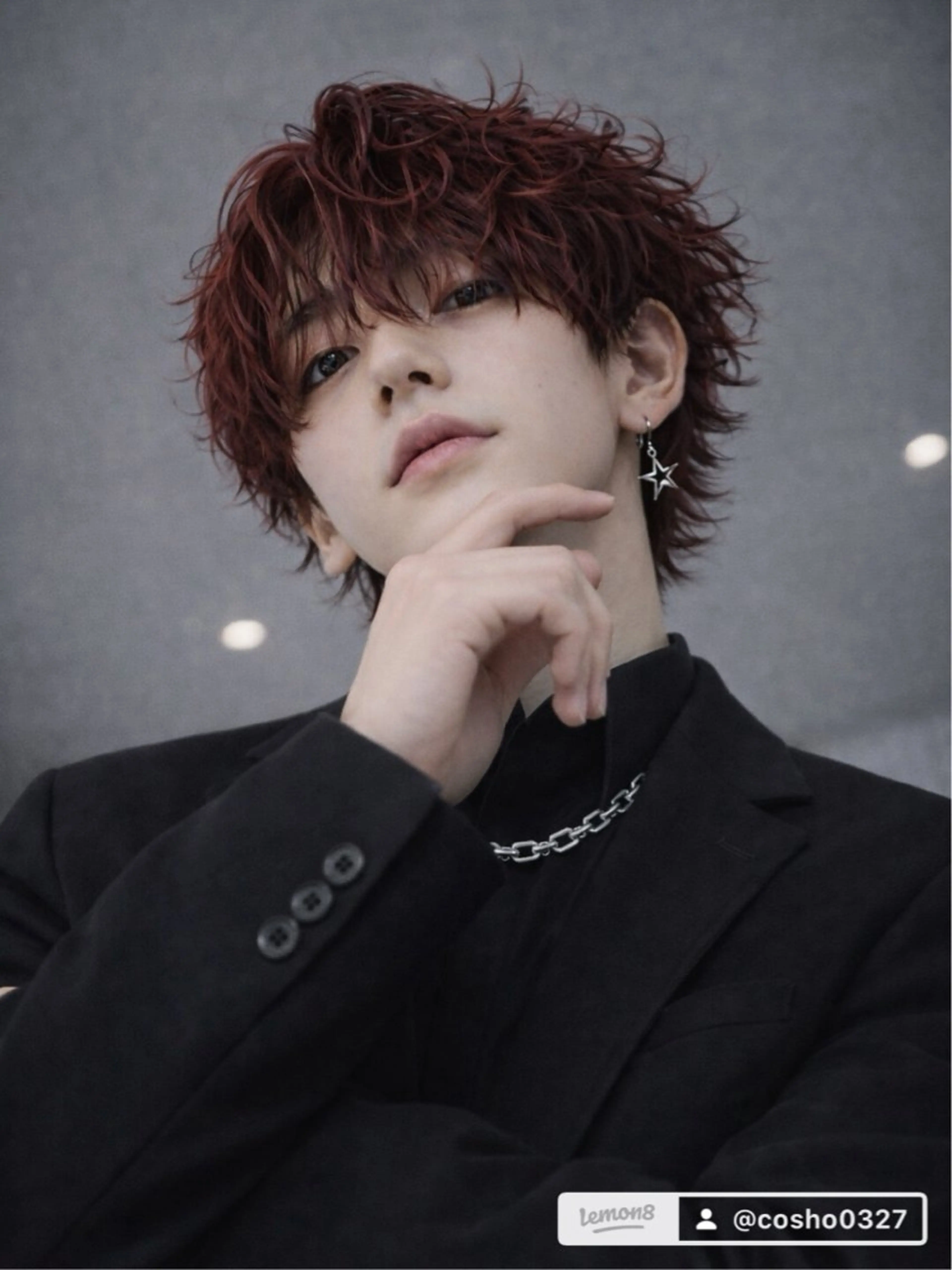 ミディアム カラー パーマ ヘアアレンジ メンズ レッドカラー カット ヘアカラー パーマ トリートメント ブリーチパーマ Coshoのヘアスタイル