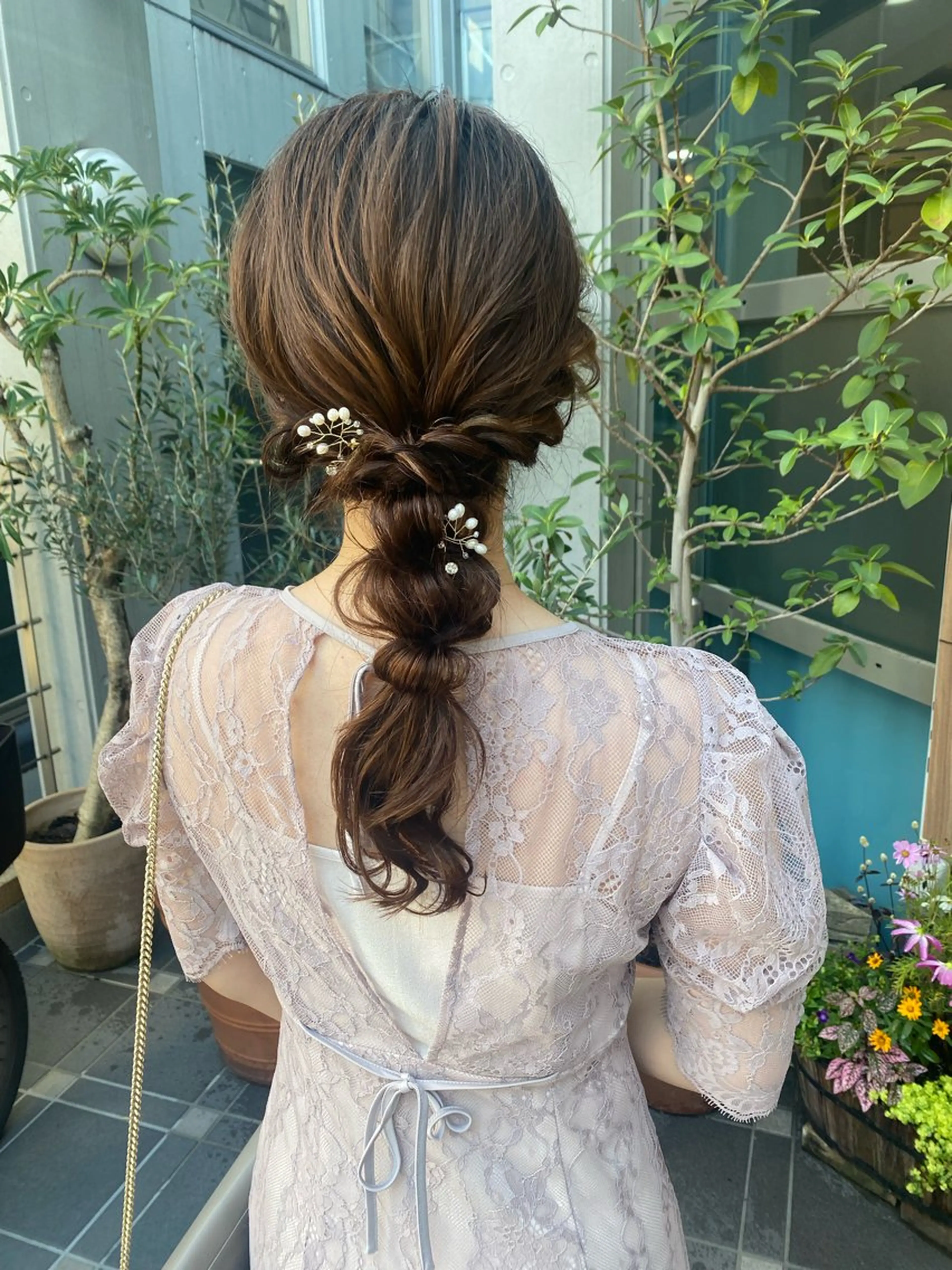 ロング ヘアアレンジ ヘアセット レイヤーカット /透明感/千葉怜寿のヘアスタイル