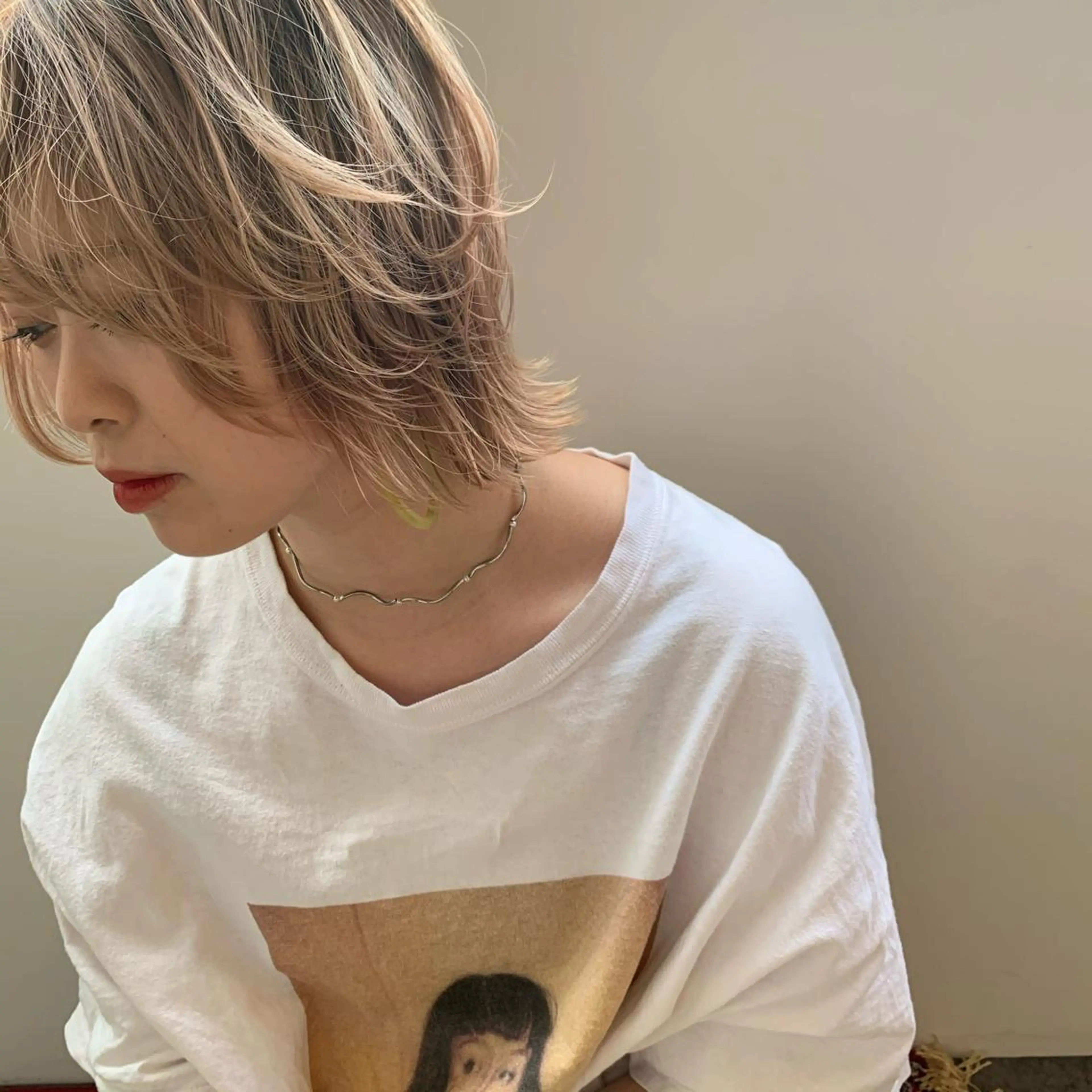 ショート カラー ベージュカラー ウルフカット amy.所属・メンズカットパーマ/ ブリーチ高柳将太のヘアスタイル