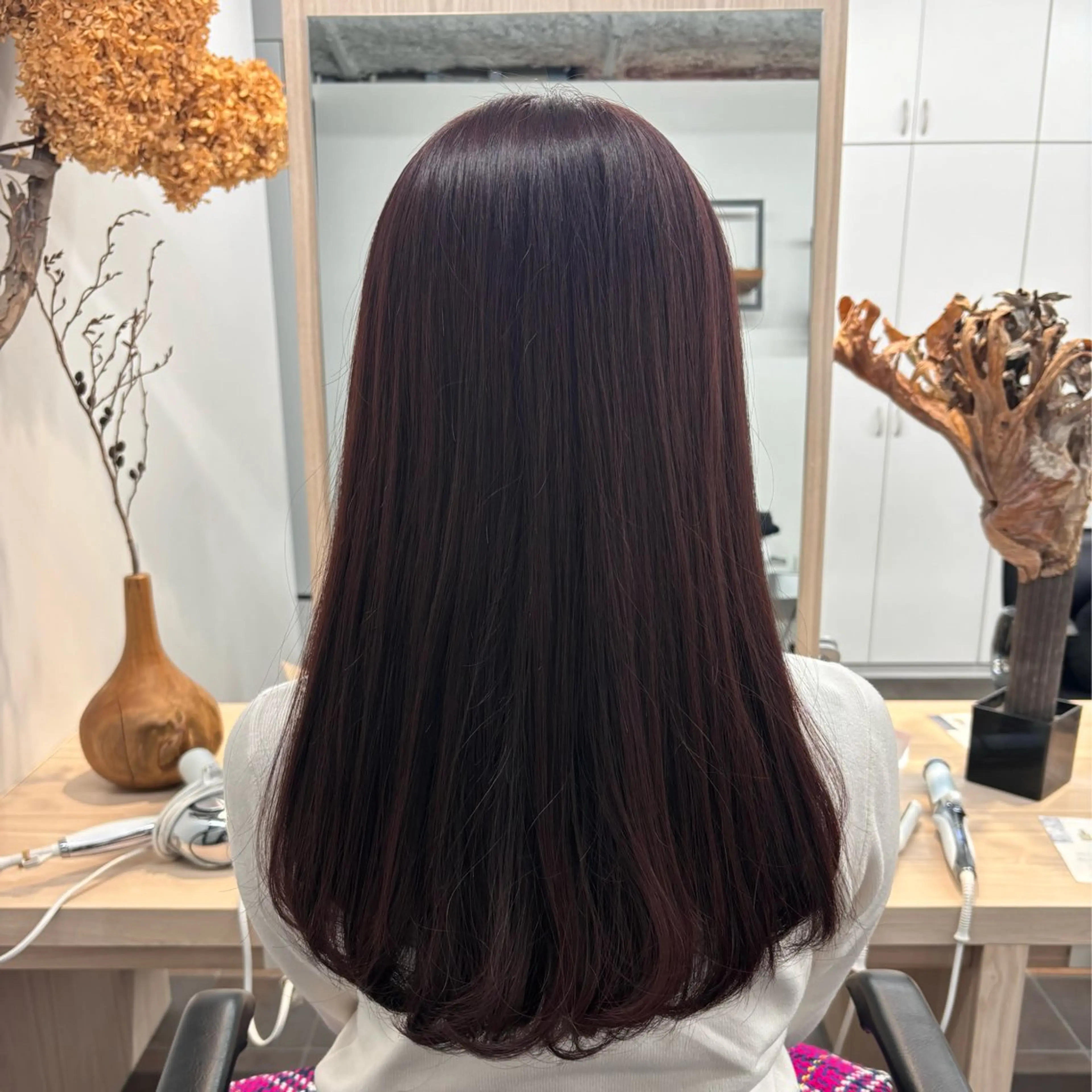 ロング カラー ブラウンカラー ピンクカラー ピンクブラウン カット ヘアカラー トリートメント かどた はるなのヘアスタイル