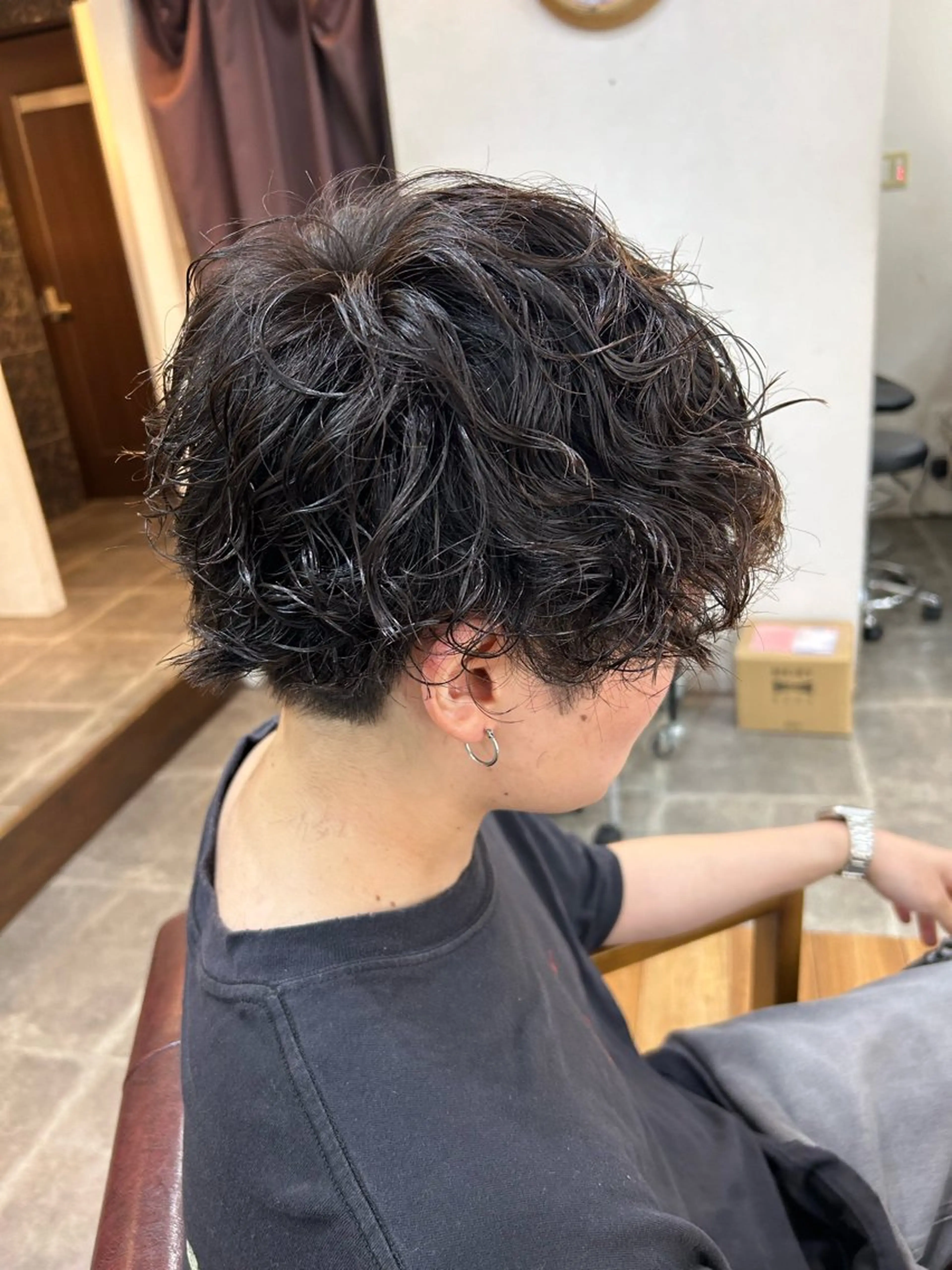 ショート パーマ メンズ メンズパーマ プードルパーマ プードルパーマ カット パーマ CECIL hair なんば店所属・メンズパーマ 艶髪☆店長☆有馬のヘアスタイル