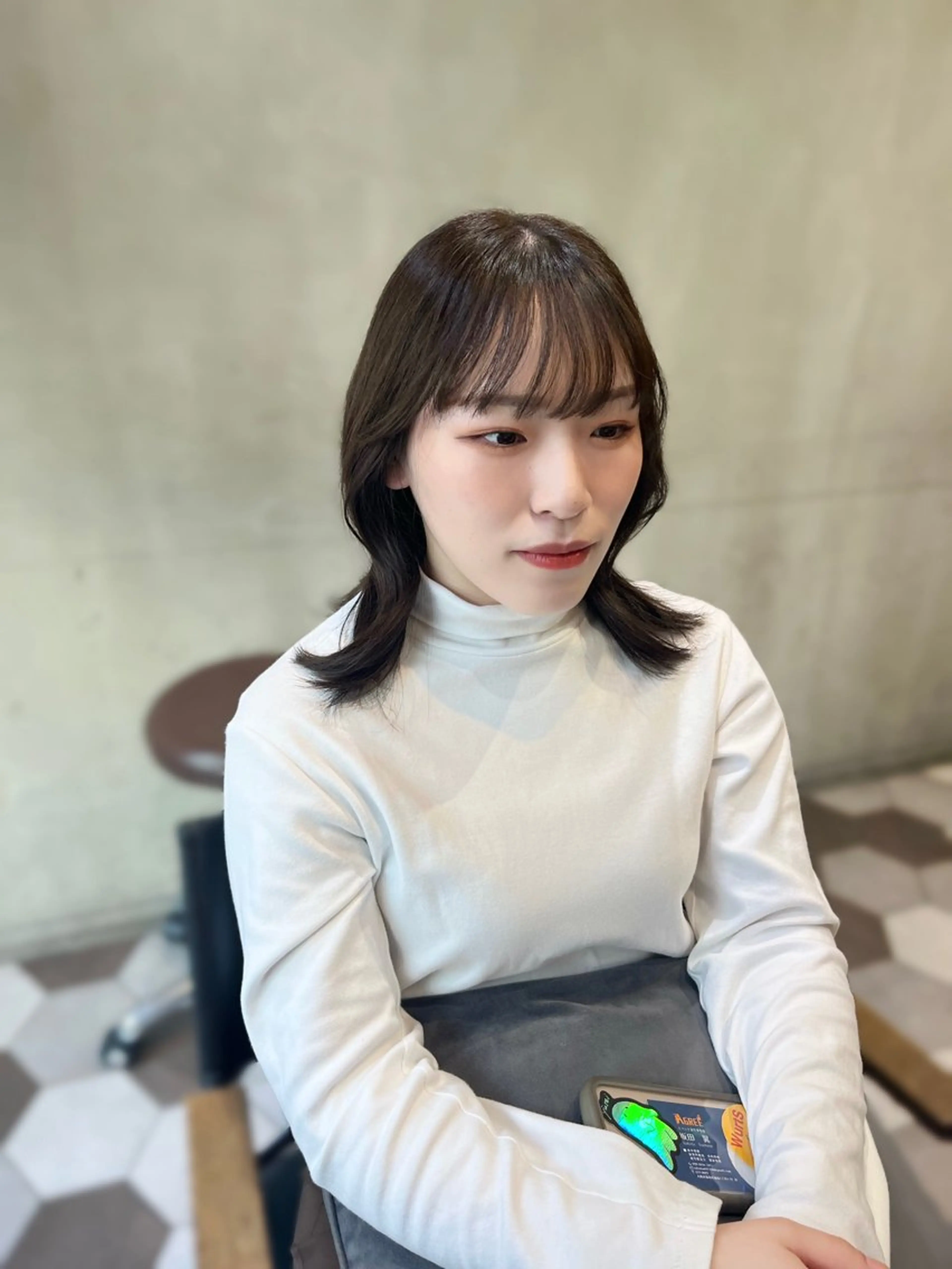 カラー ヘアアレンジ ブラウンカラー 似合わせ顔まわり カット💛森尾真由美のヘアスタイル