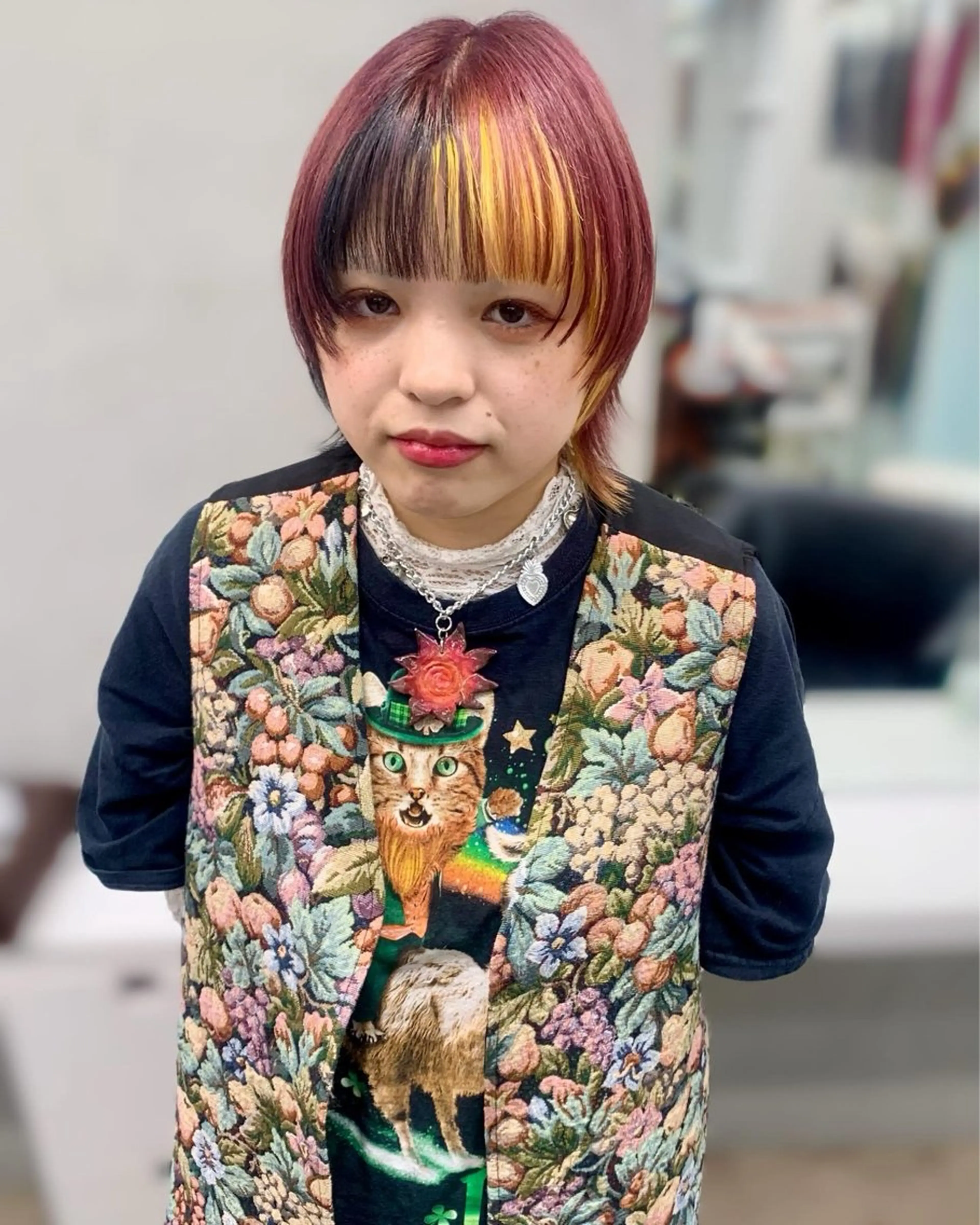 ショート カラー ヘアアレンジ ヘアカラー トリートメント 個性爆弾💣 ダブルカラー/ゆかのヘアスタイル