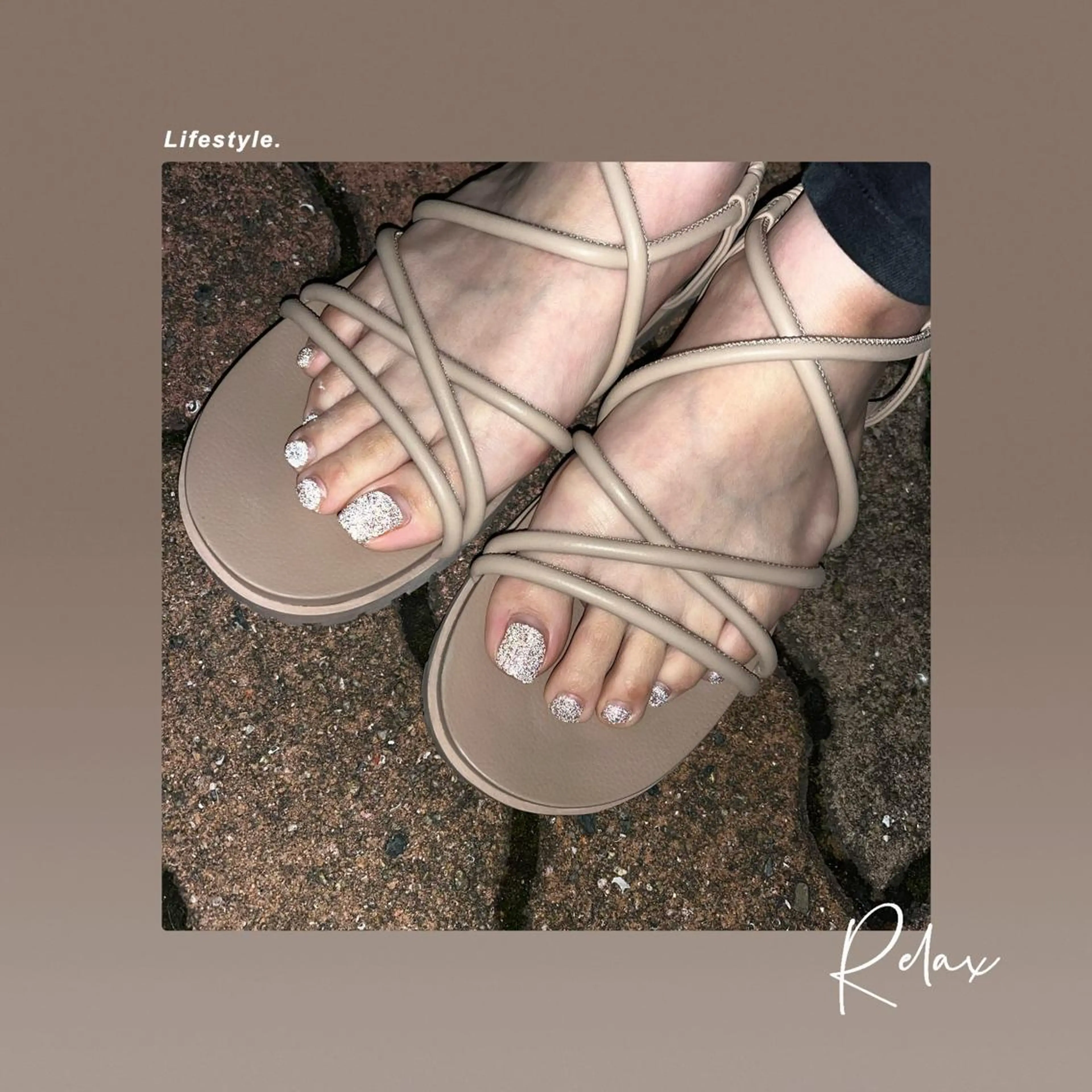 ネイル フラッシュネイル キラキラネイル ラメ(グリッター) フットネイル C.Nail &Eye筑紫駅のネイルデザイン