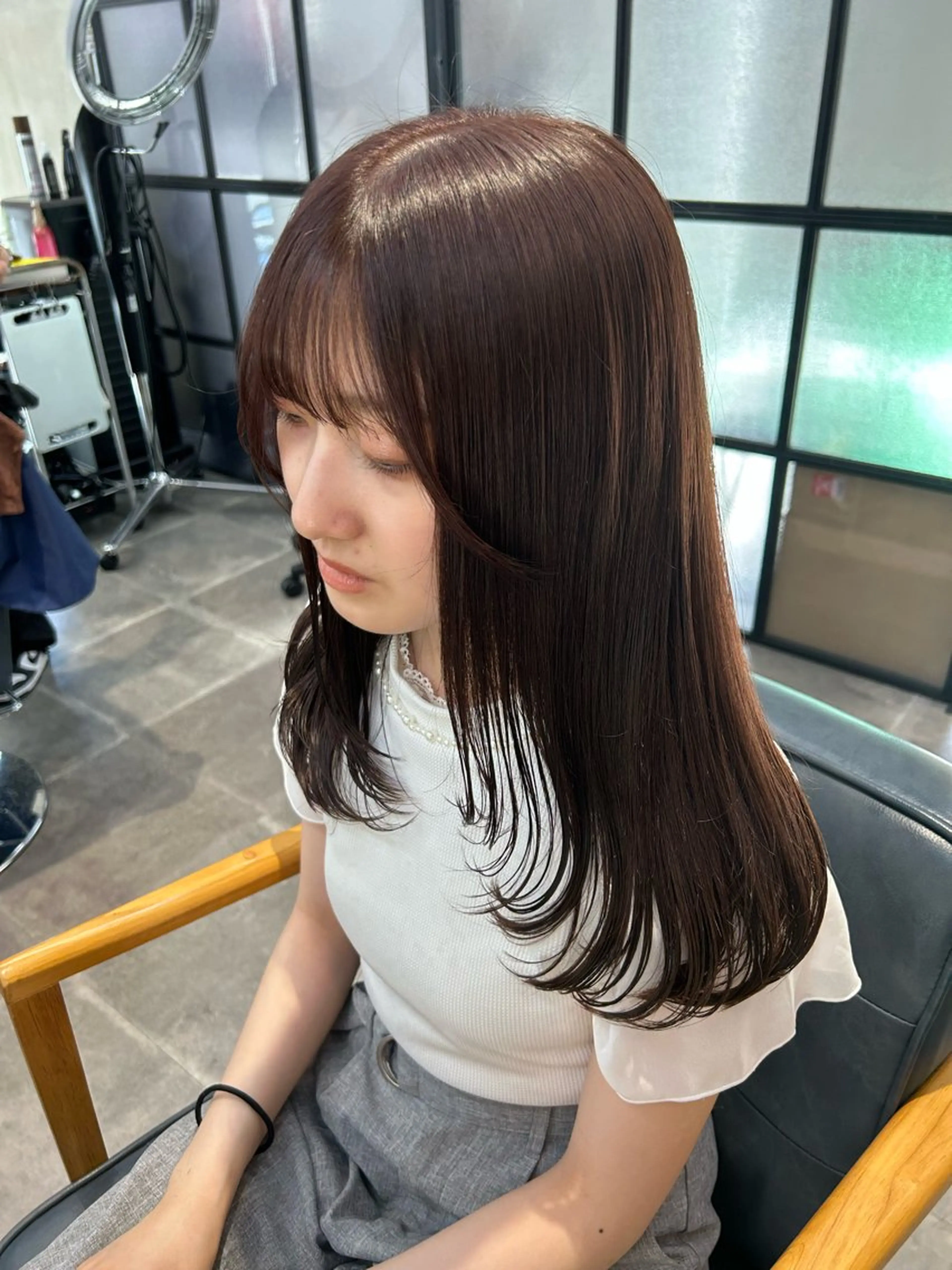 セミロング カラー 韓国×髪質改善カラー 💎hinaのヘアスタイル