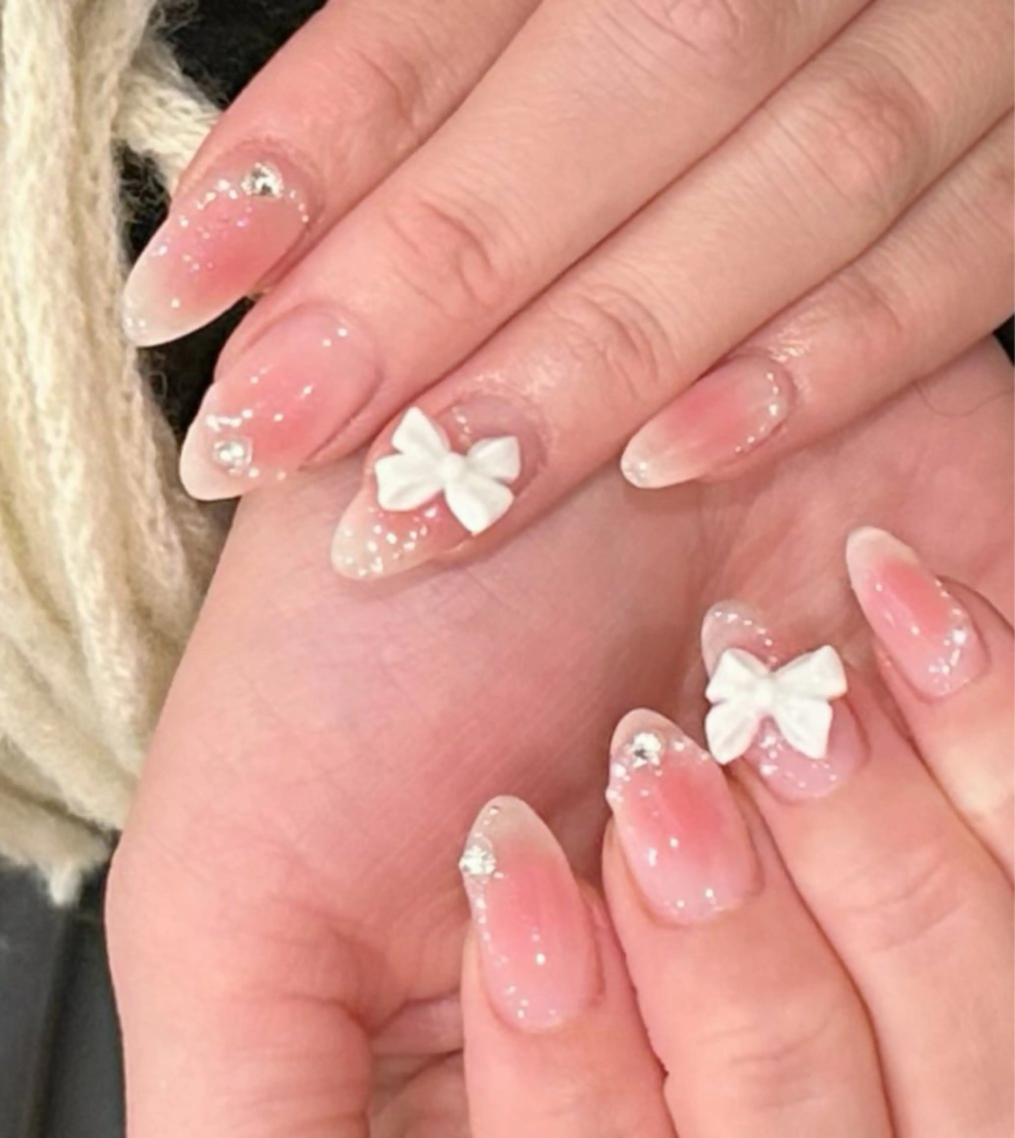 ネイル オーロラネイル チークネイル フレンチネイル ガラスフレンチ グラデーション H&Bsalon カイのネイルデザイン