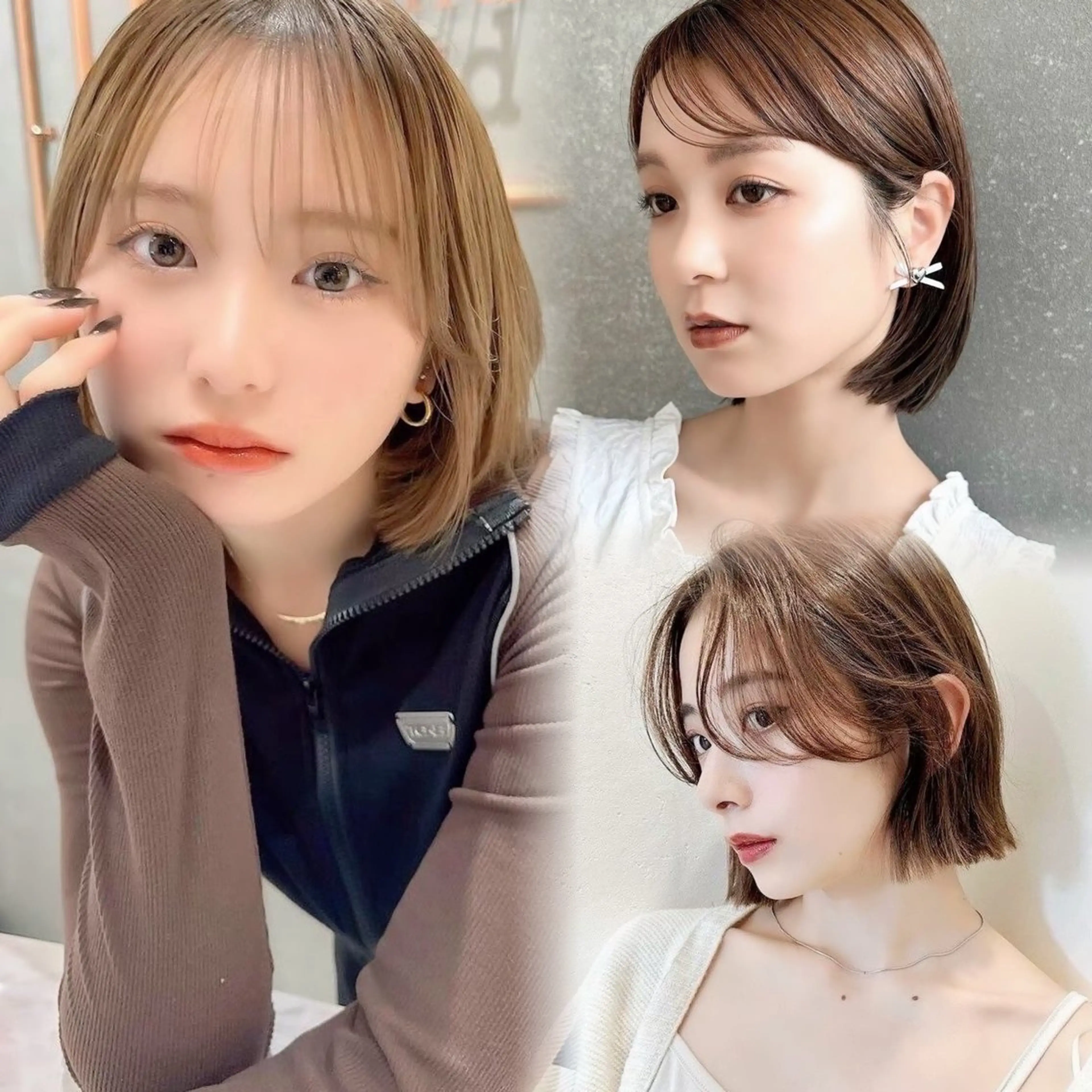 ミディアム カラー カット 縮毛矯正 トリートメント 🫧ボブ／縮毛矯正／ 韓国／ゆーな🫧‪のヘアスタイル