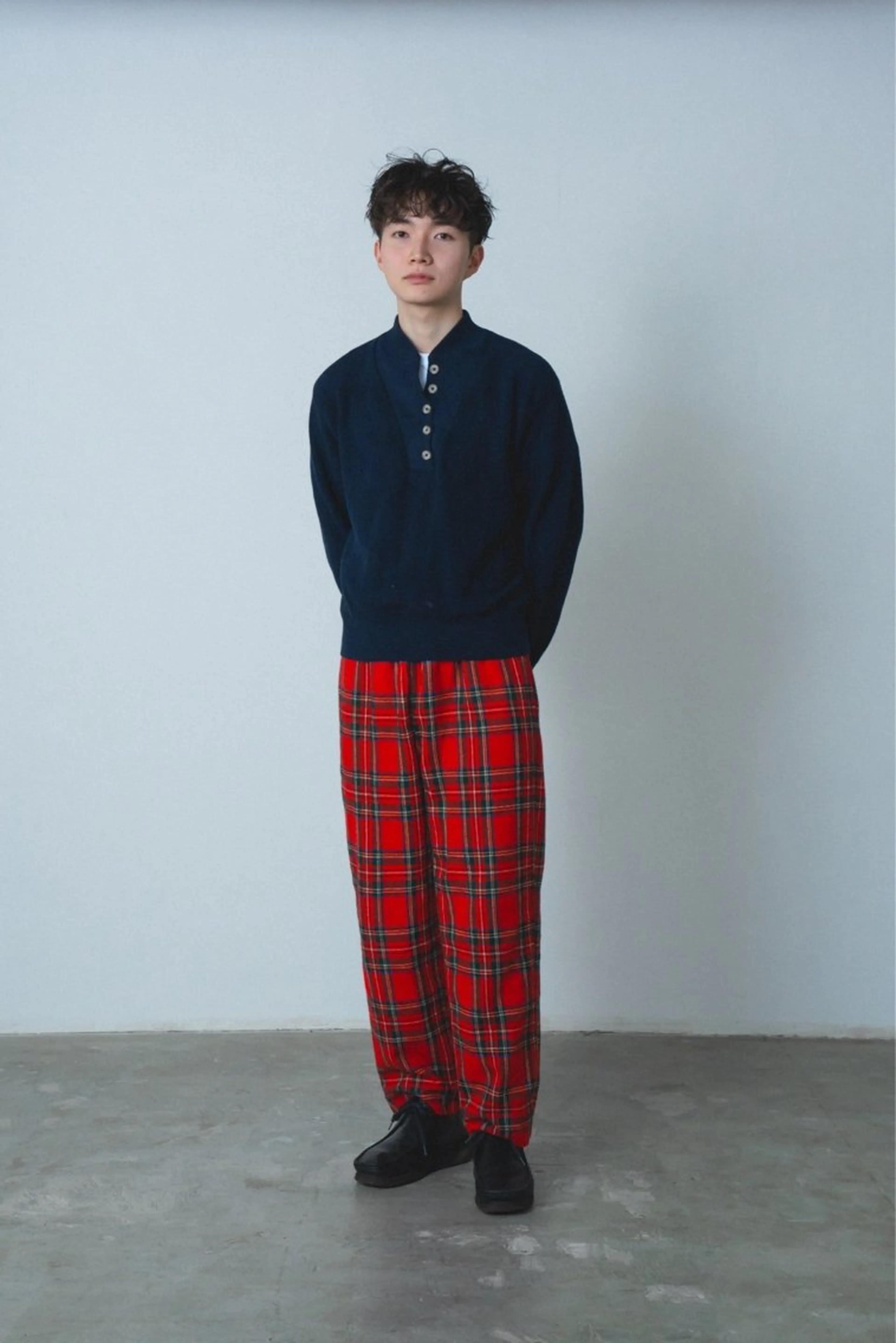 ミディアム パーマ メンズ カット 1inch所属・透明感カラー レイヤー亀井唯登のヘアスタイル