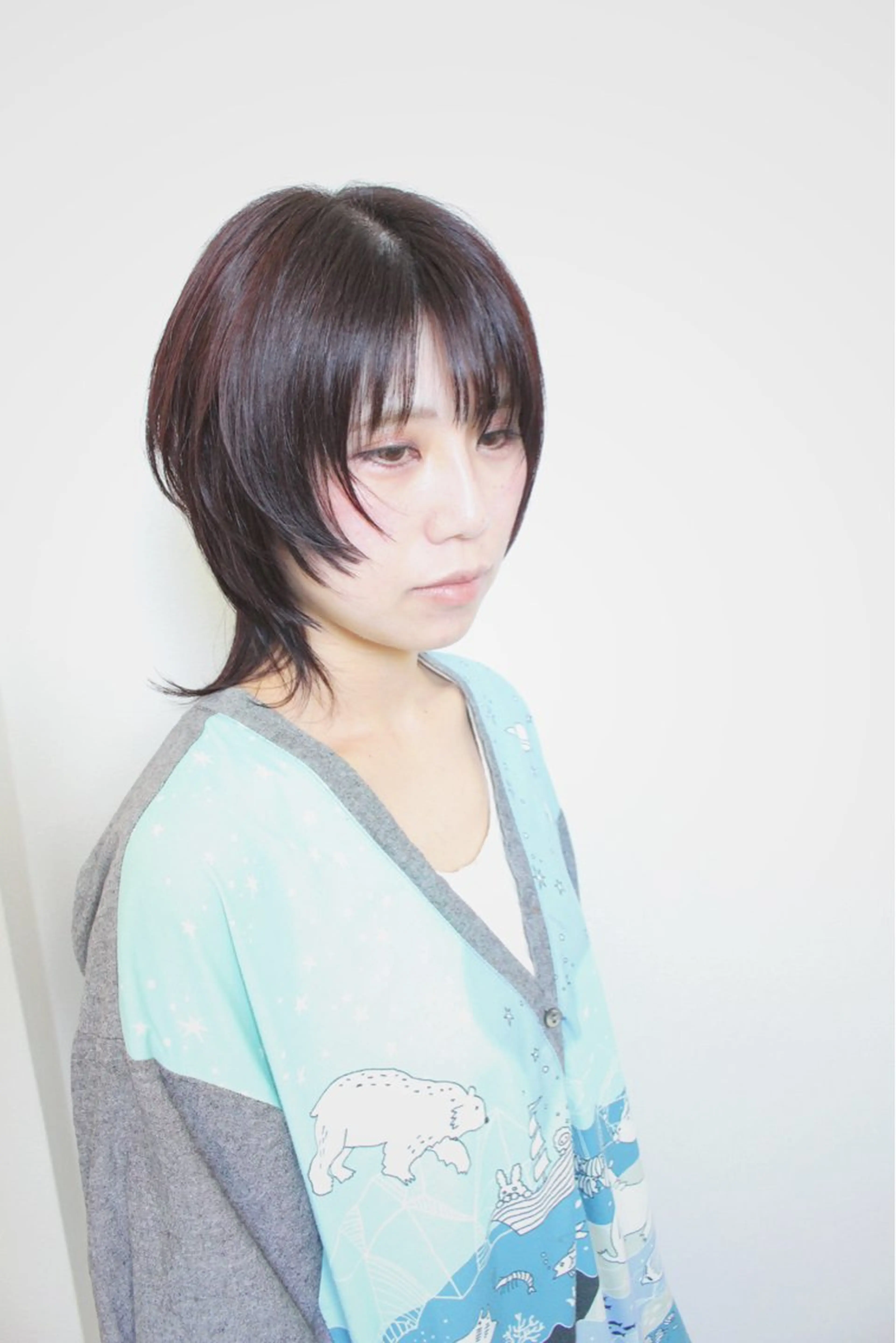 ミディアム カラー ブラウンカラー レッドカラー レイヤーカット ウルフカット ウルフレイヤー カット ヘアカラー 土居 正季のヘアスタイル