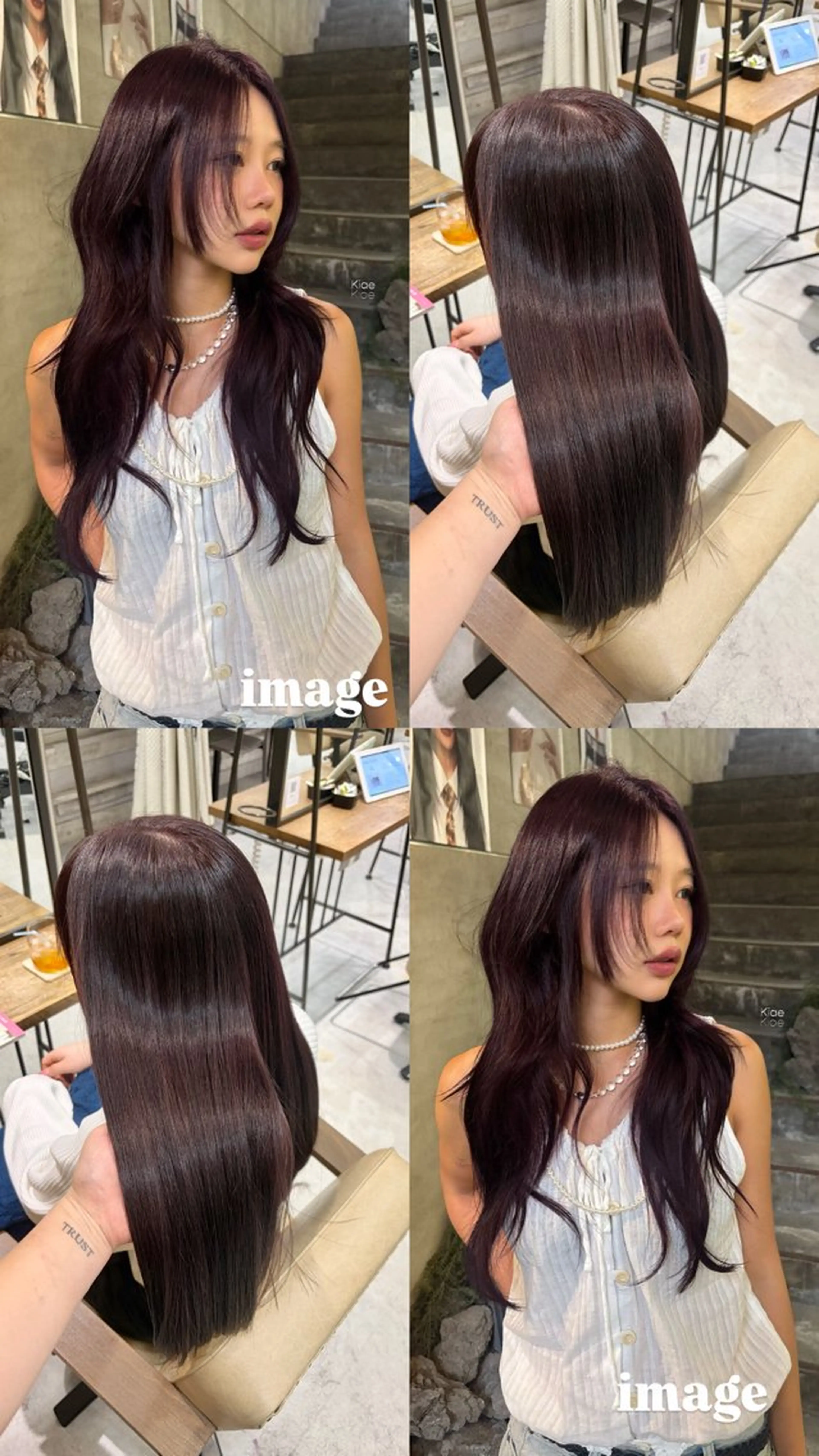 ロング カラー ブリーチ ダブルカラー ブリーチなしカラー レッドカラー ヘアカラー Ouka/Wカラー/ 大人艶カラーのヘアスタイル