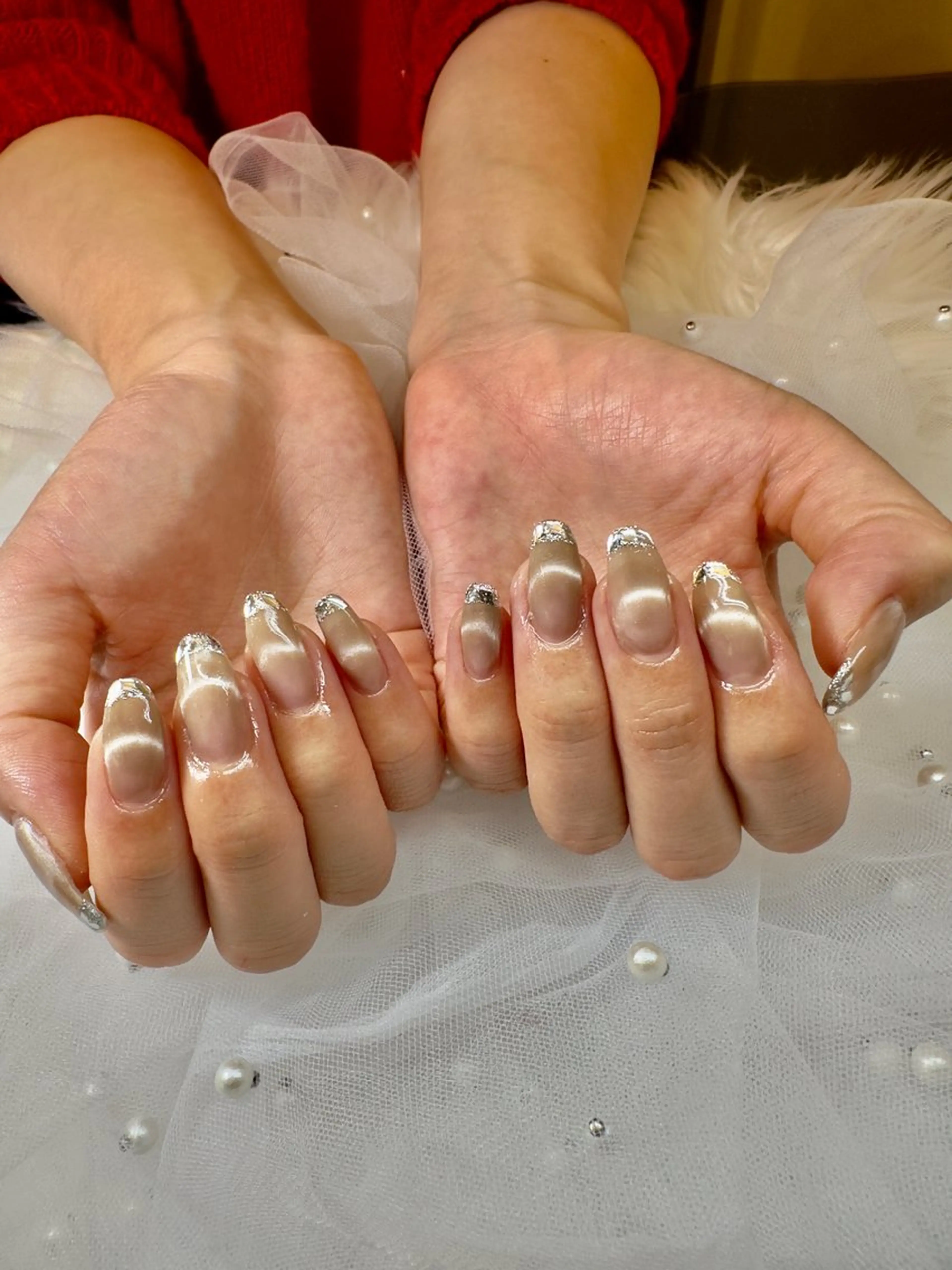 ネイル フレンチネイル ガラスフレンチ nails alien Cのネイルデザイン