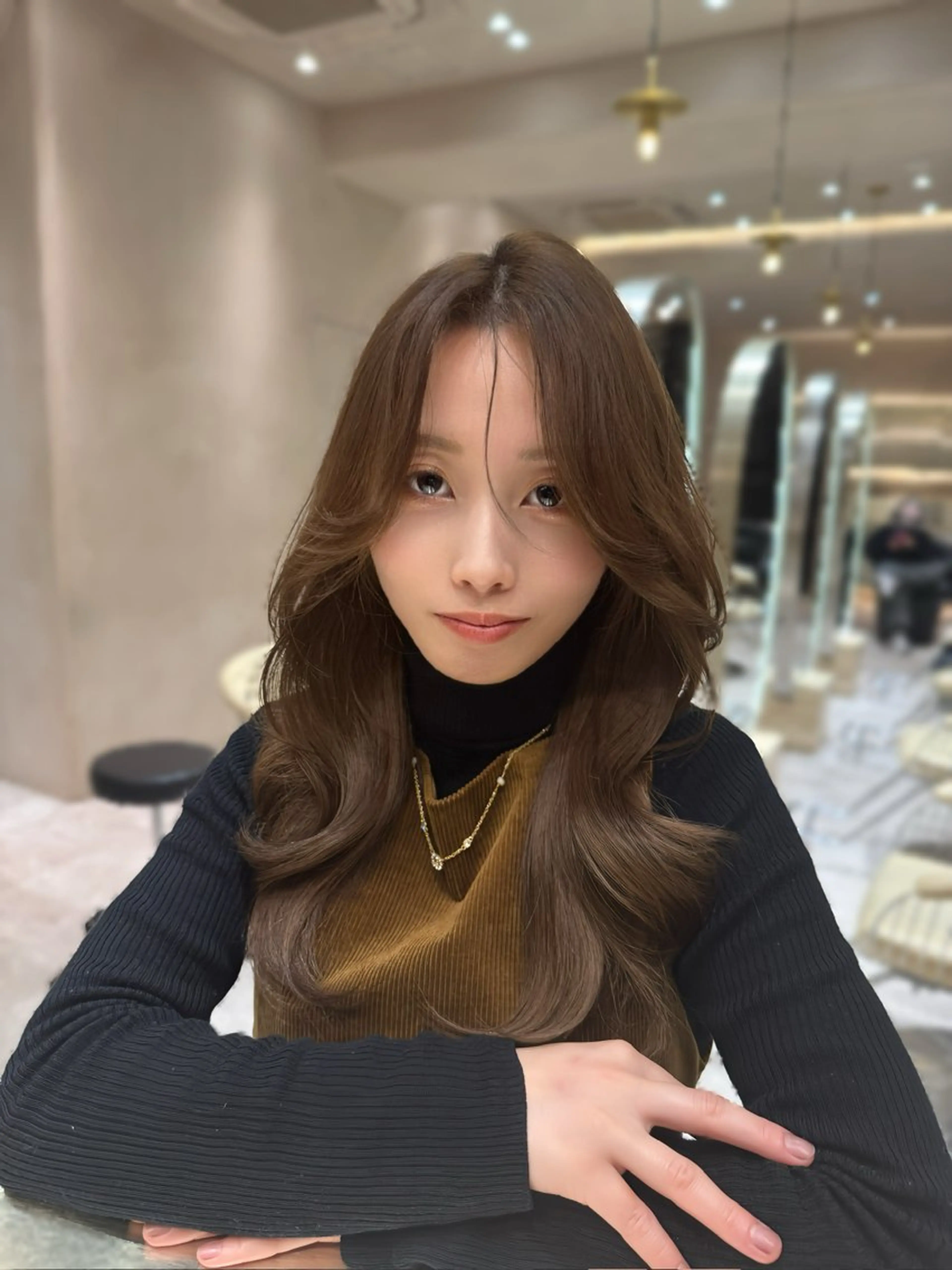 セミロング カット ヘアカラー トリートメント 韓国ヘア/ベージュ カラー/髪質改善/涼のヘアスタイル