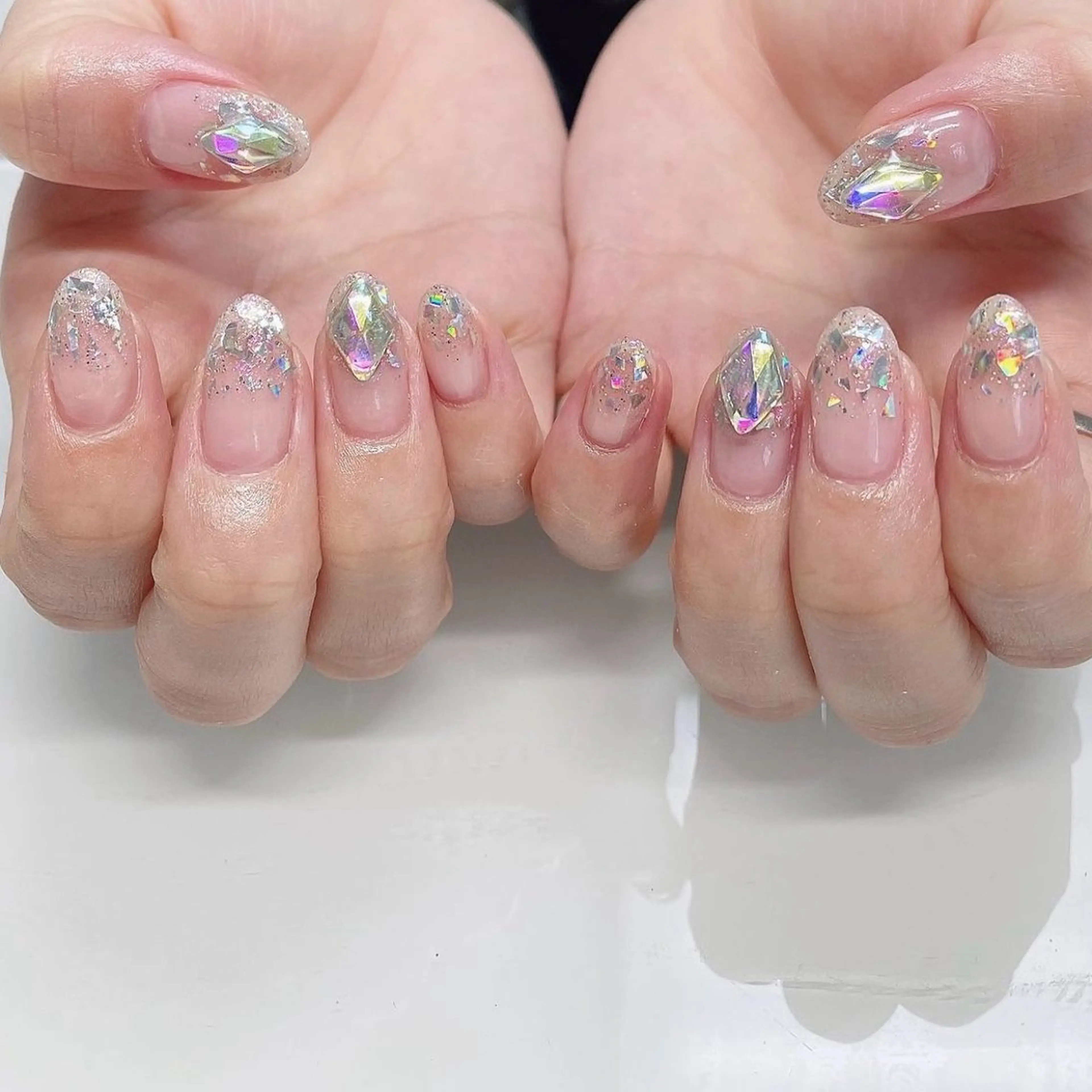 ラメグラデーション⚪︎クリアベース【オフなし】の写真