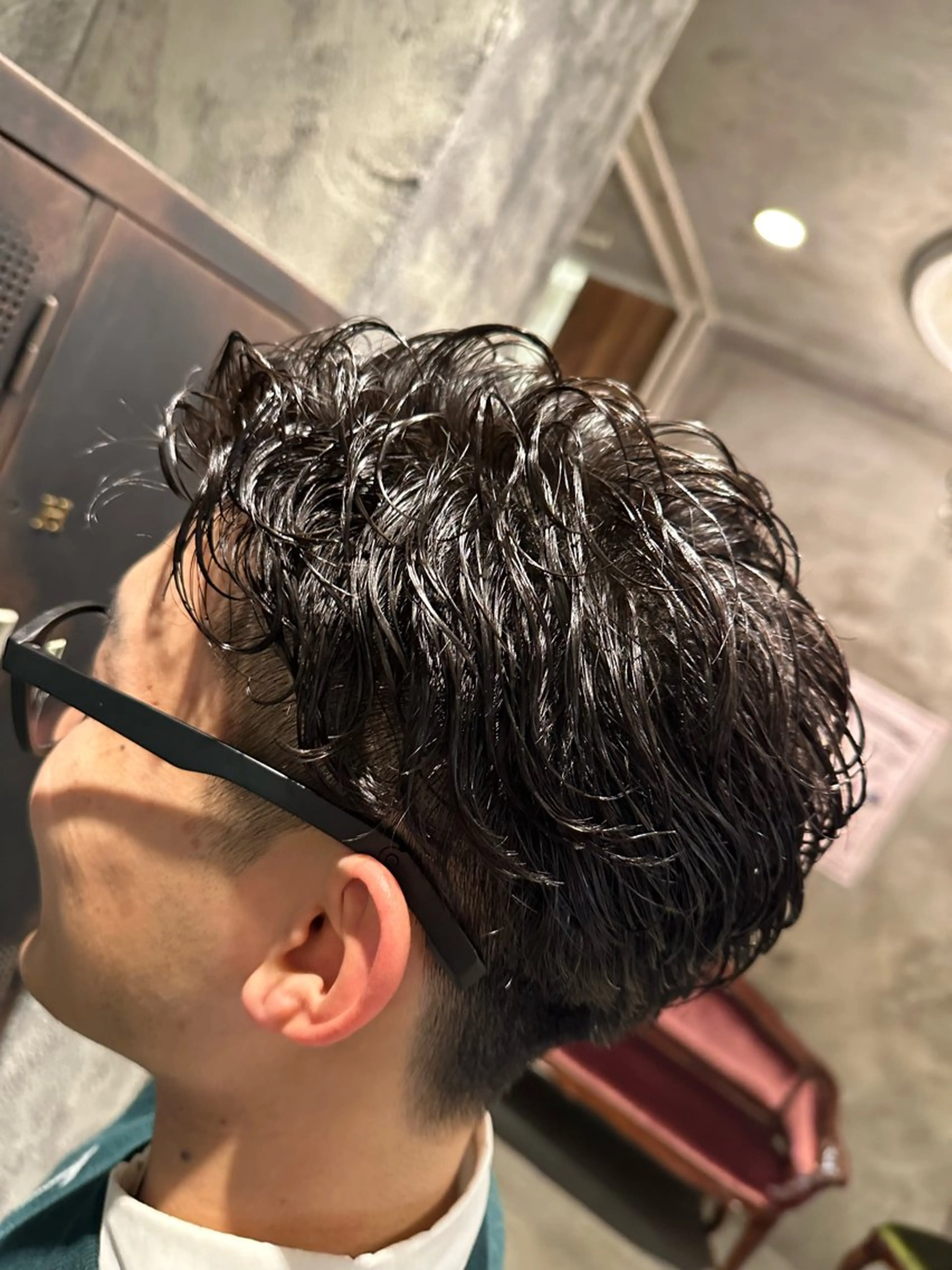 ショート パーマ ヘアアレンジ メンズ オールバック メンズパーマ カット パーマ MODE K’s川西 瀧尻光のヘアスタイル