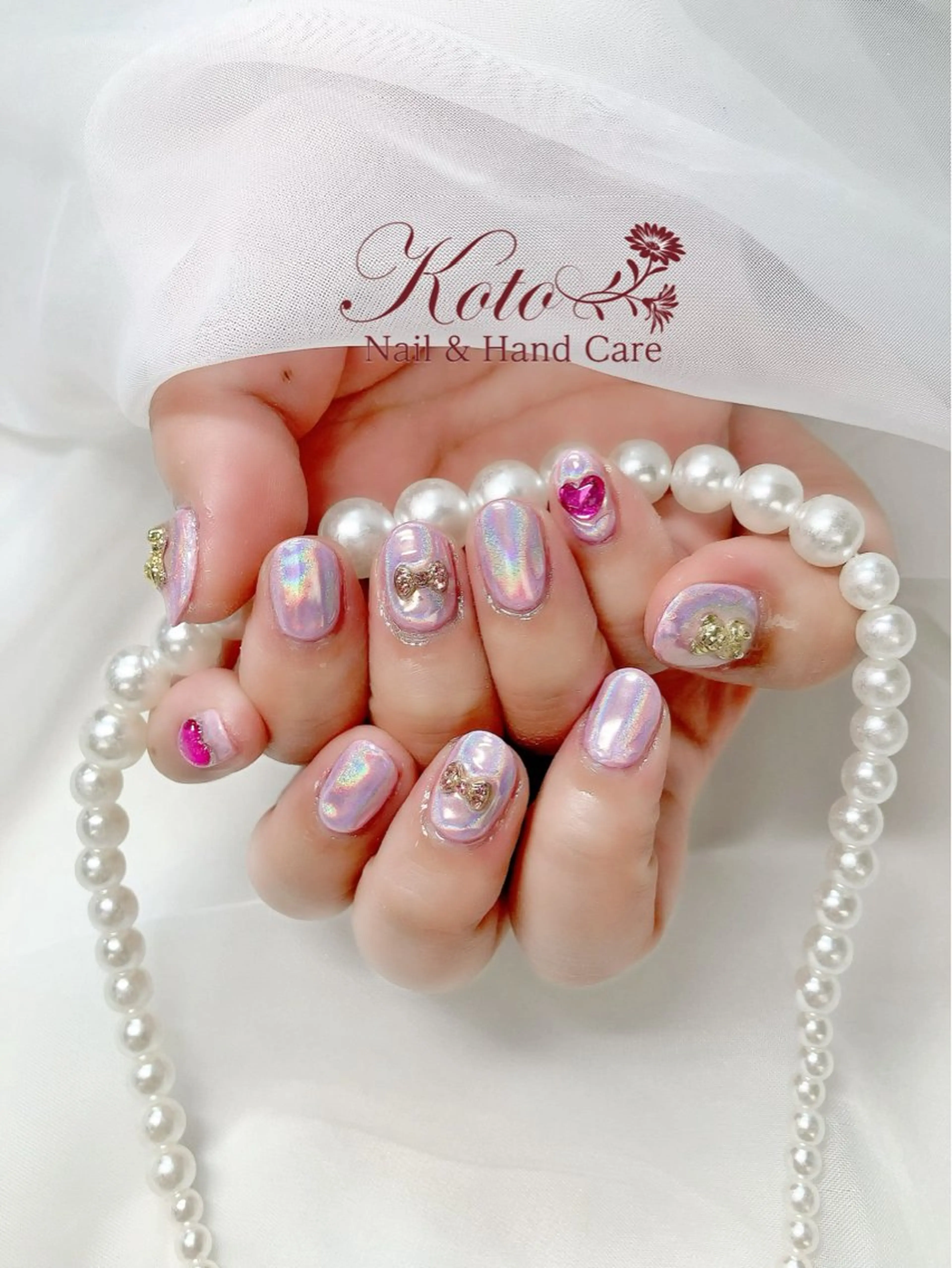 ネイル 長さ出し ジェルネイル 持ち込み ニュアンスネイル 赤色 ハンドネイル Nail Salon KOTOのネイルデザイン