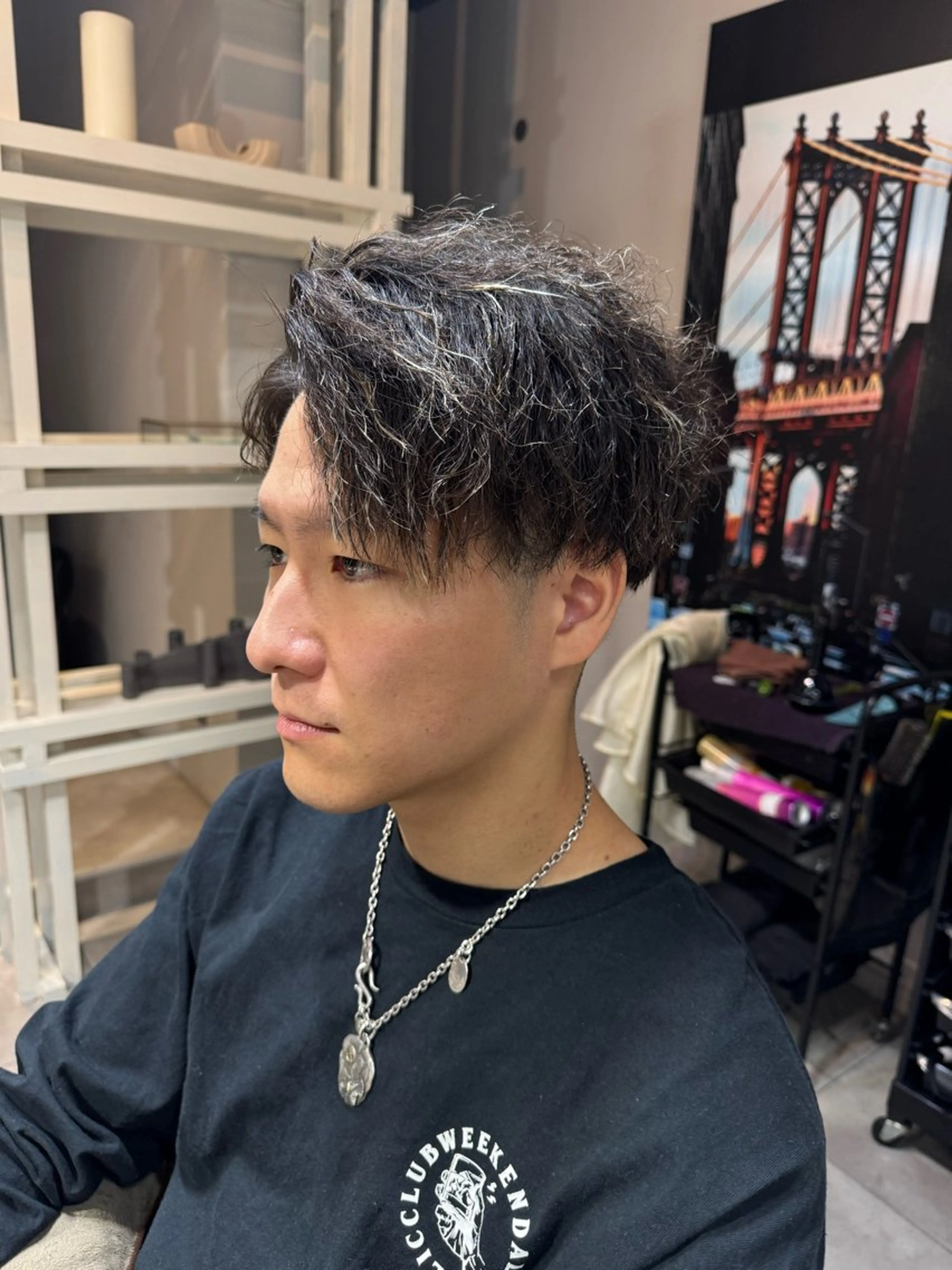 ミディアム パーマ メンズ カット パーマ トリートメント Dxxxx III所属・女性目線の大人 メンズ*Ayakaのヘアスタイル