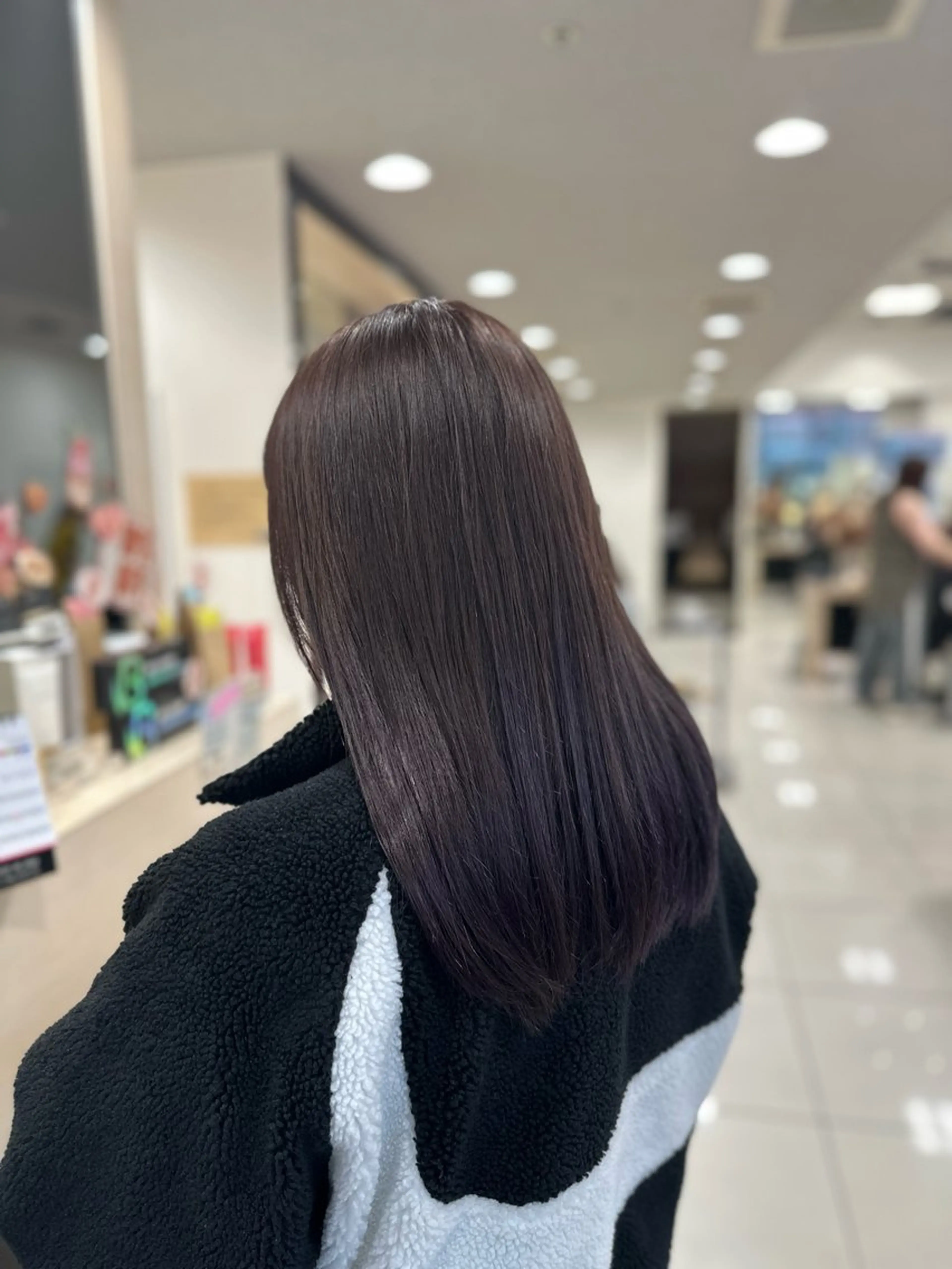 セミロング カラー パープルカラー ヘアカラー パーマ クロスパーマ/うる艶 カラー/Kurumiのヘアスタイル