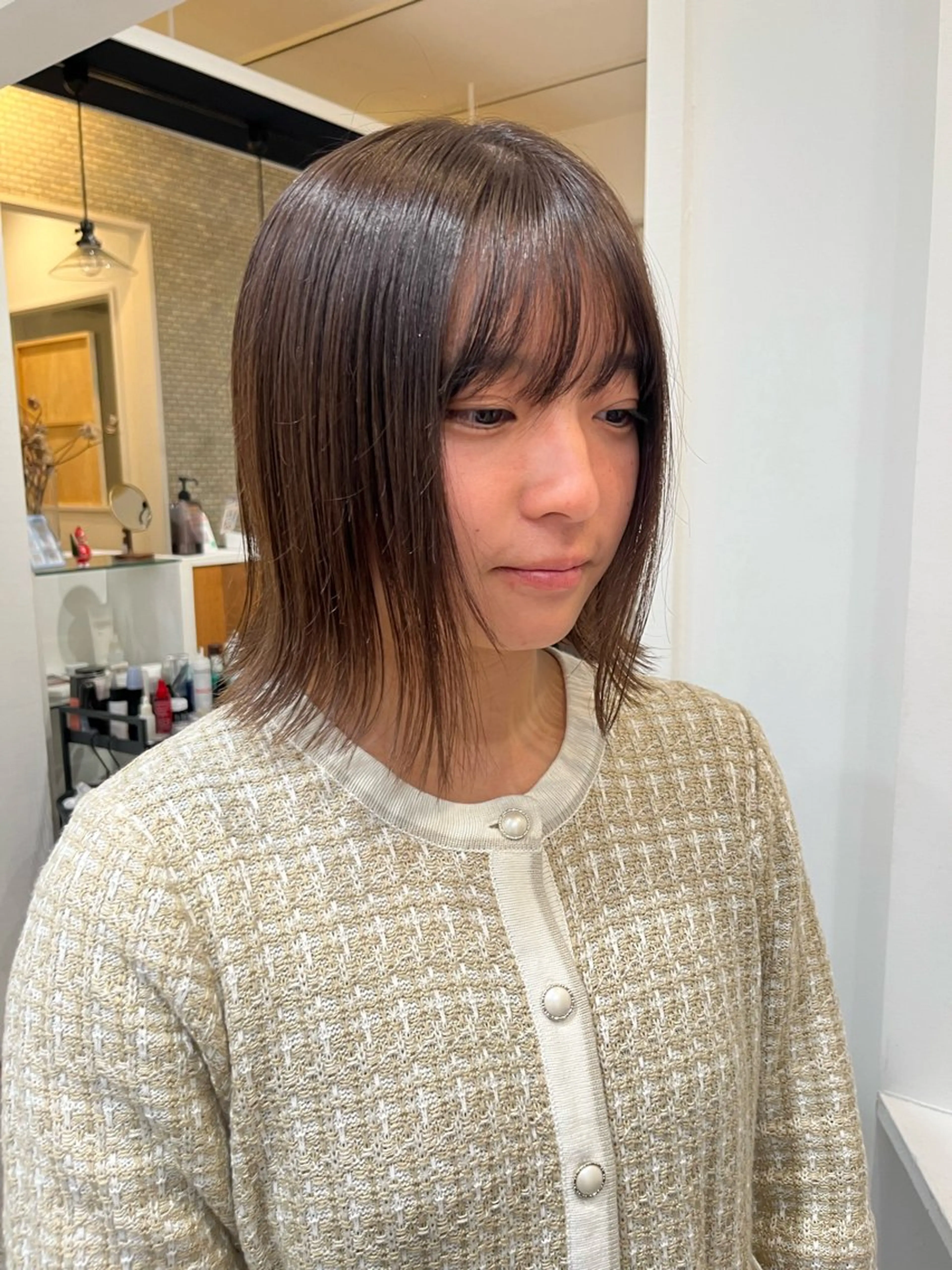 ミディアム トリートメント カット ヘアカラー トリートメント 無料カットモデル‪✨ ✂️Nanami🌷のヘアスタイル