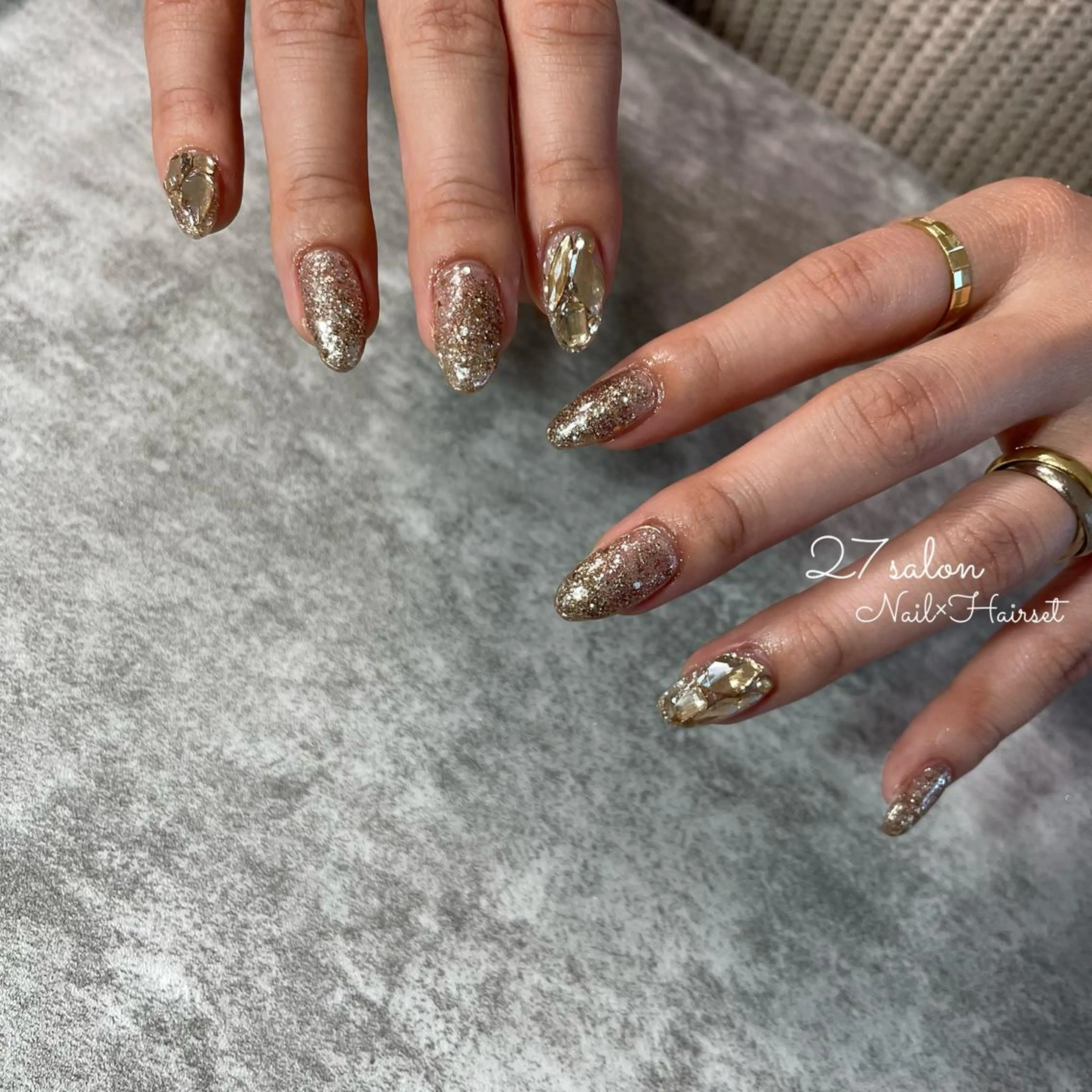 ネイル ラメ(グリッター) 27salon yuinaのネイルデザイン