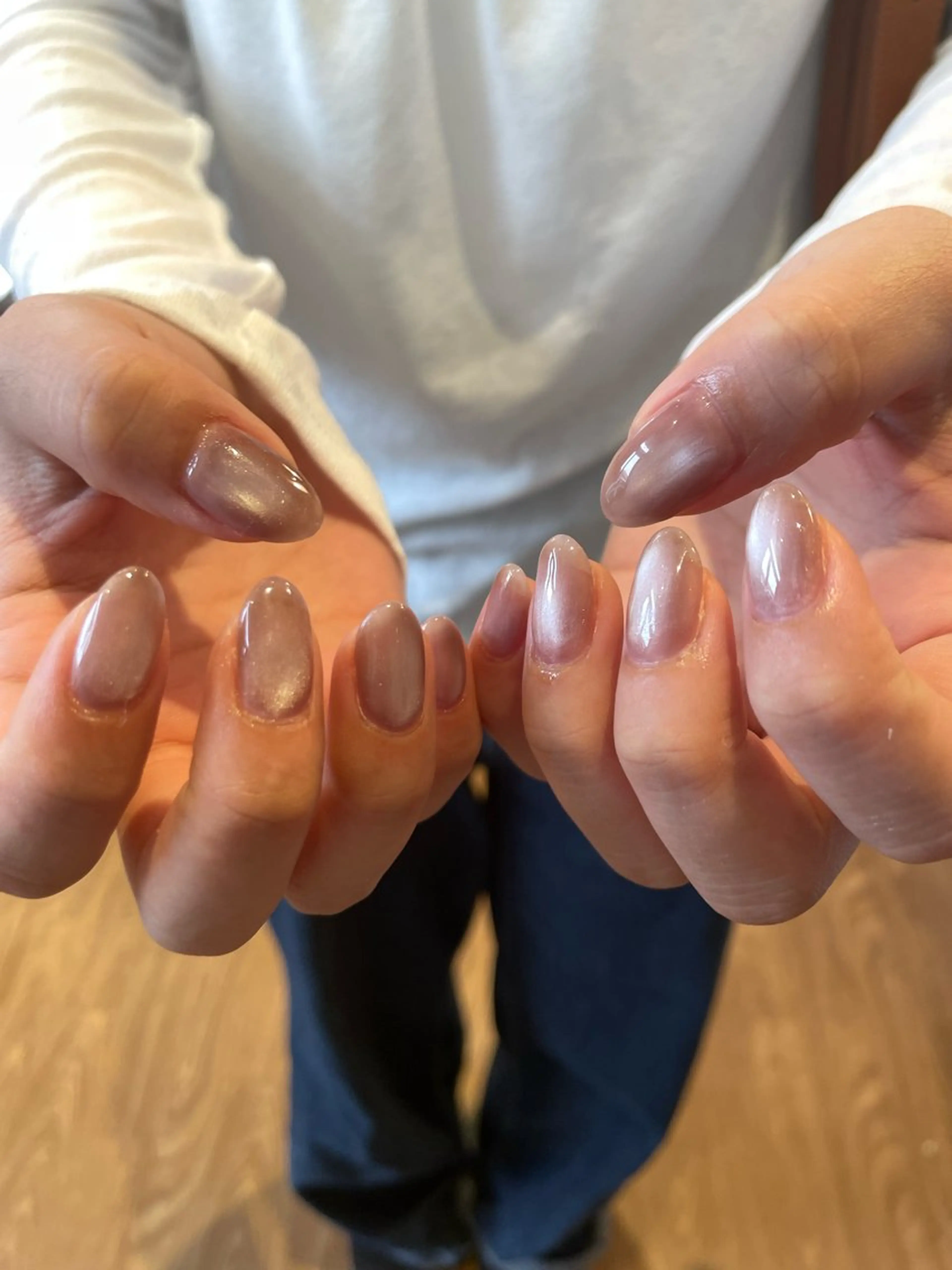 【人気No.1】マグネットネイル♡艶キラ透明感／ケア込オフ有🤍の写真