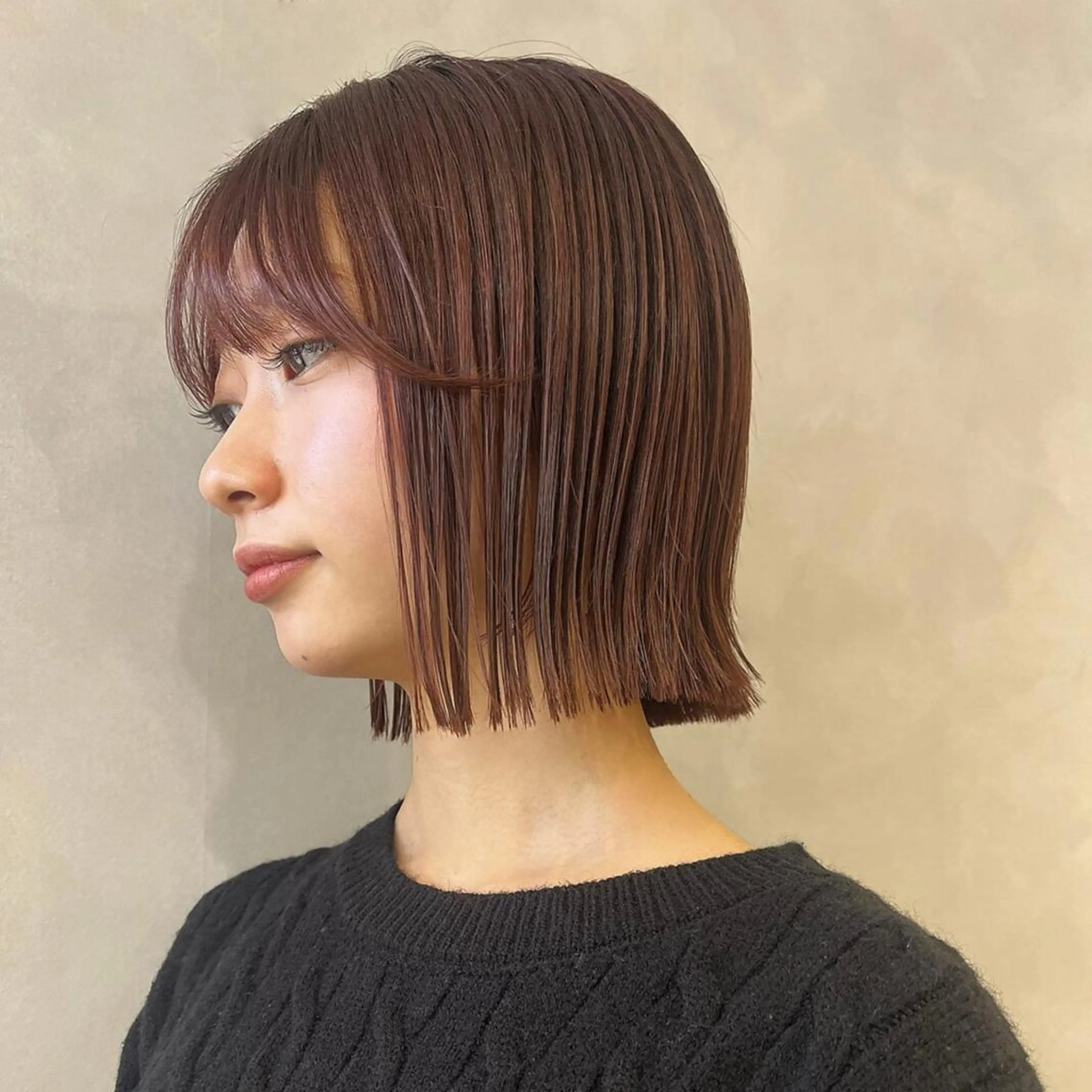 ショート カラー 切りっぱなしボブ ショートボブ ボブレイヤー ボブ レイヤーカット カット 縮毛矯正 トリートメント ボブ・レイヤー特化型 お悩み解決サロン☀️のヘアスタイル