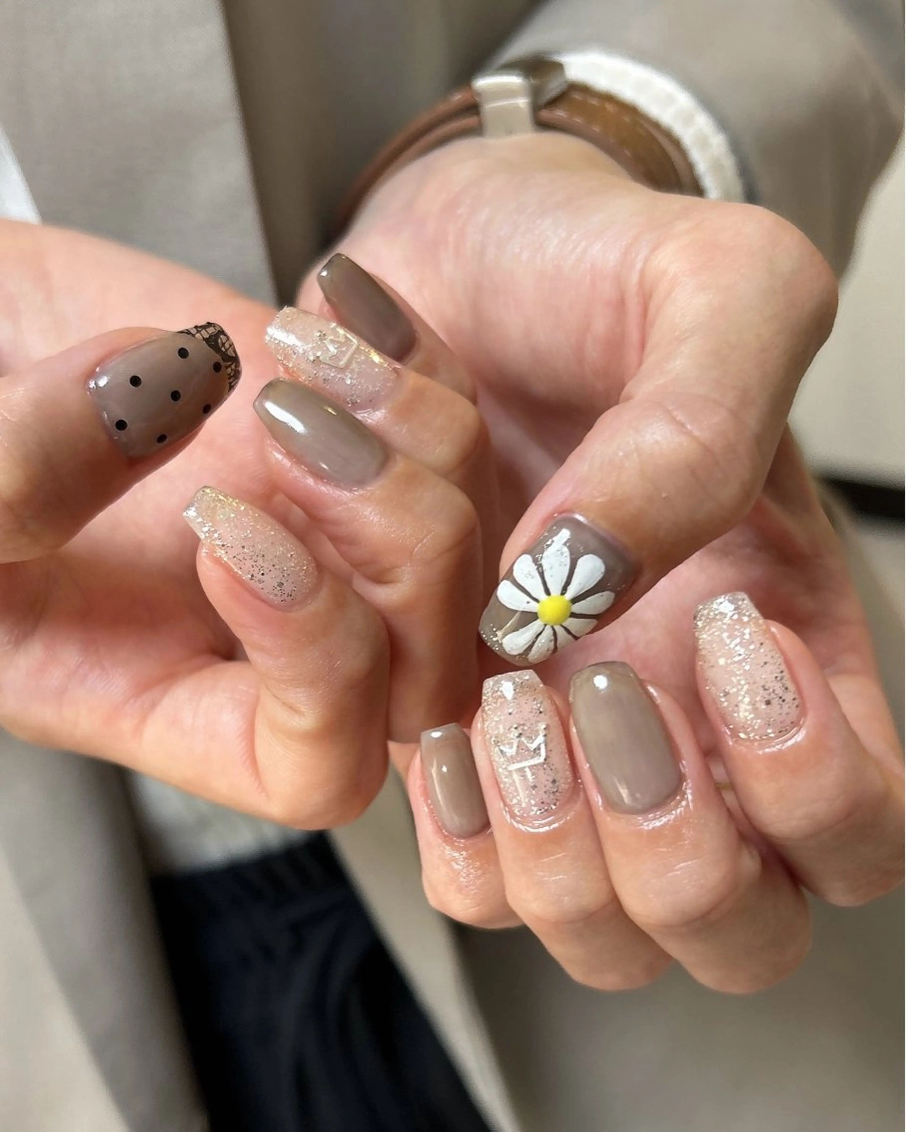ネイル ラメ(グリッター) ハンドネイル ten nail salon　かえでのネイルデザイン