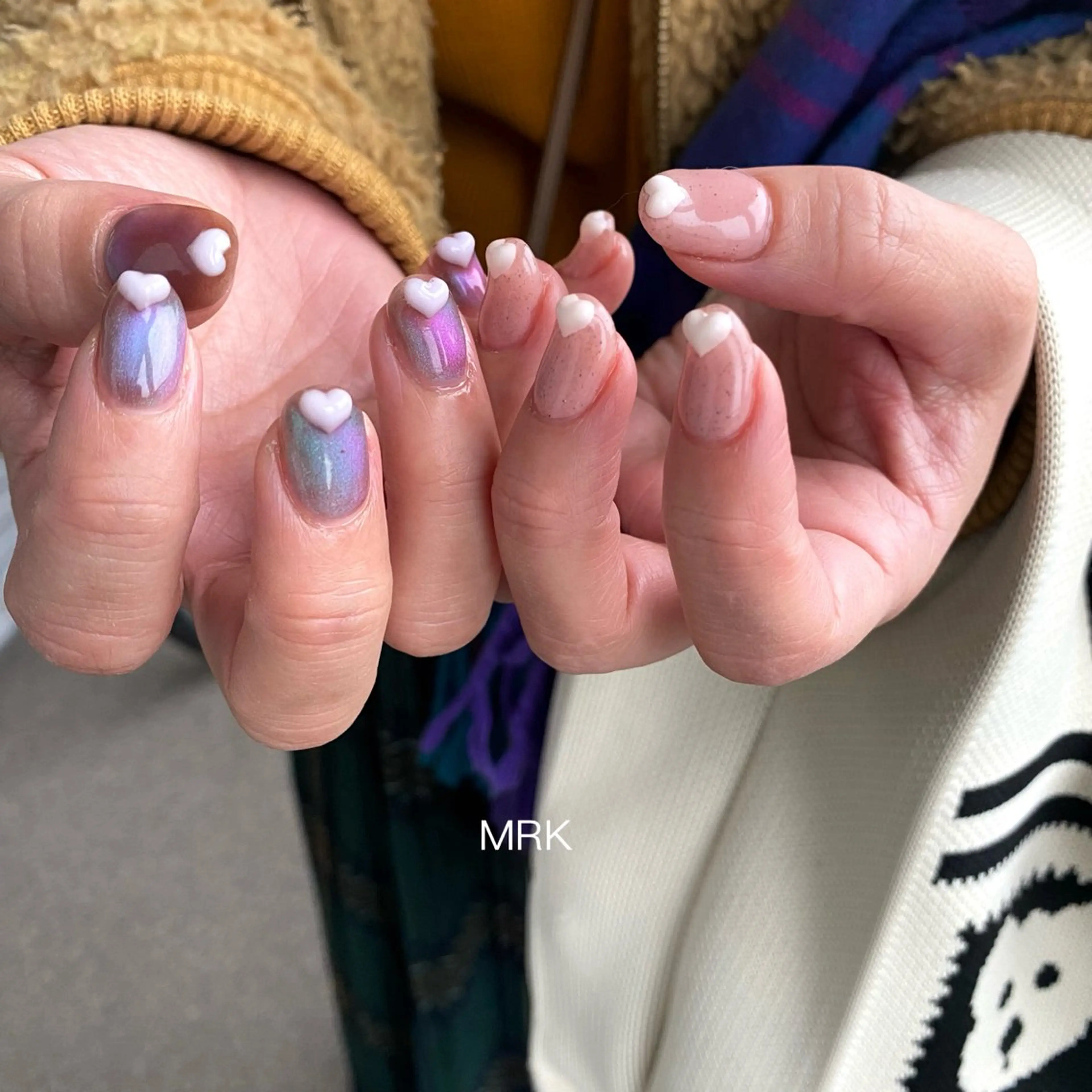 ネイル ジェルネイル マグネットネイル 持ち込み ニュアンスネイル 冬ネイル MARUKO nailのネイルデザイン