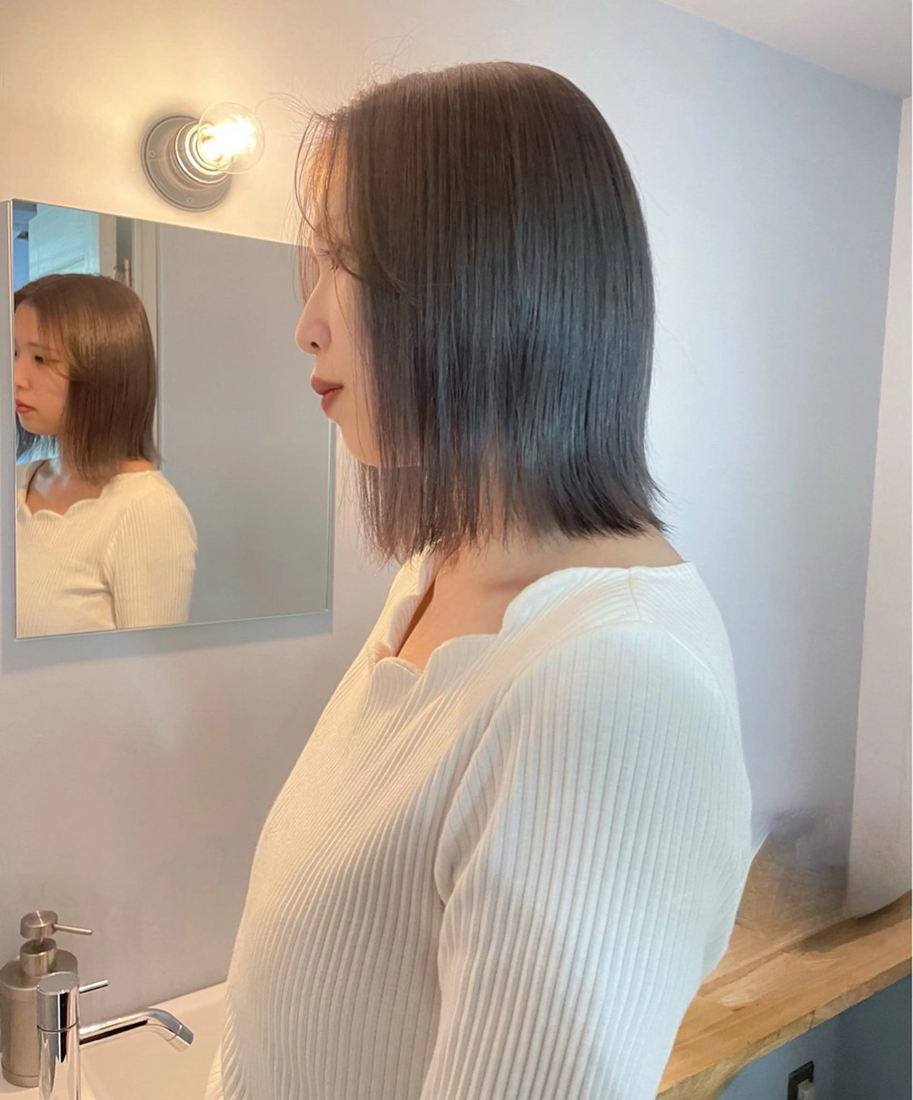 ミディアム ボブカットモデル/パ ーマ/harunaのヘアスタイル