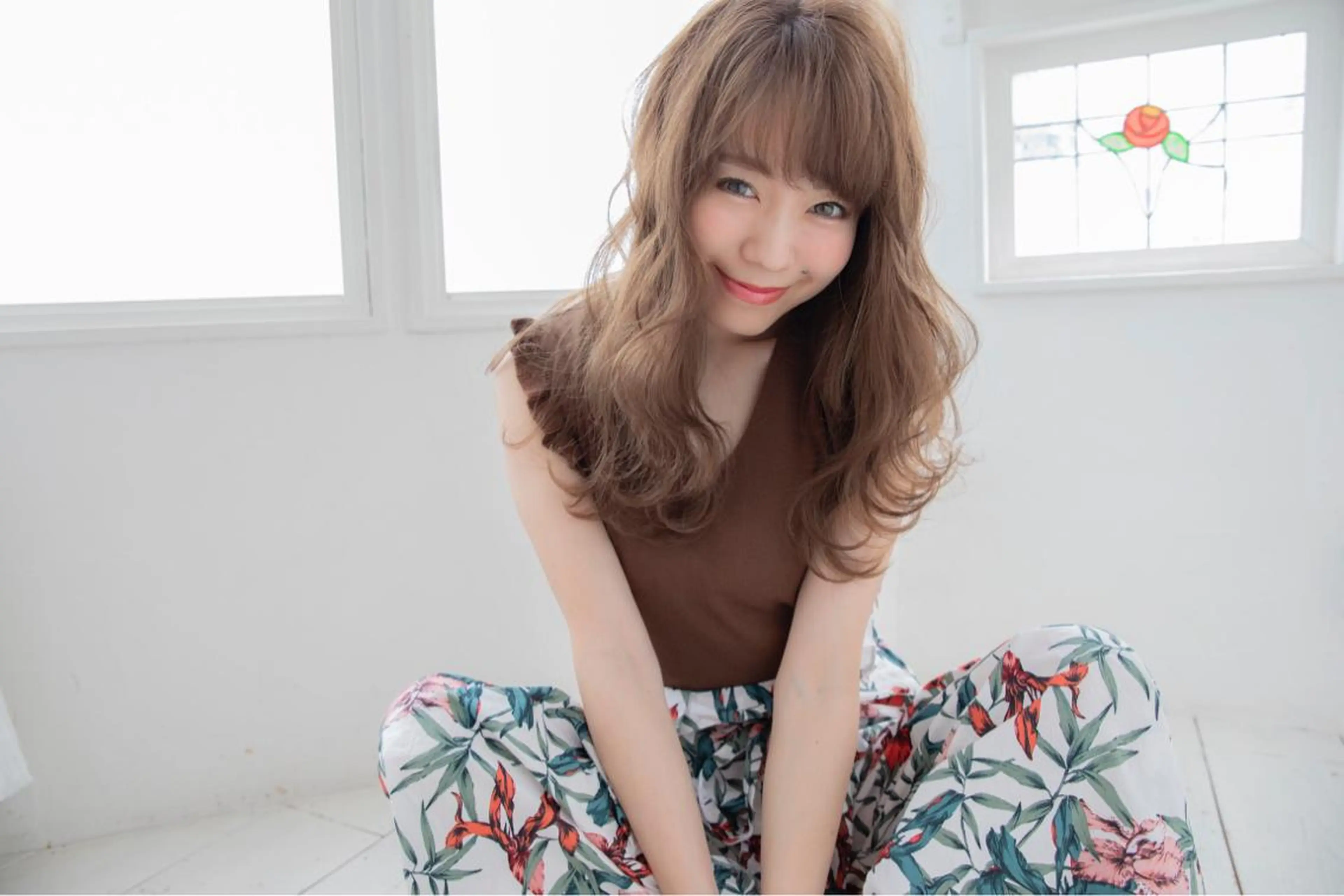 ロング カラー パーマ ヘアケア特化型サロン newi 京橋のヘアスタイル