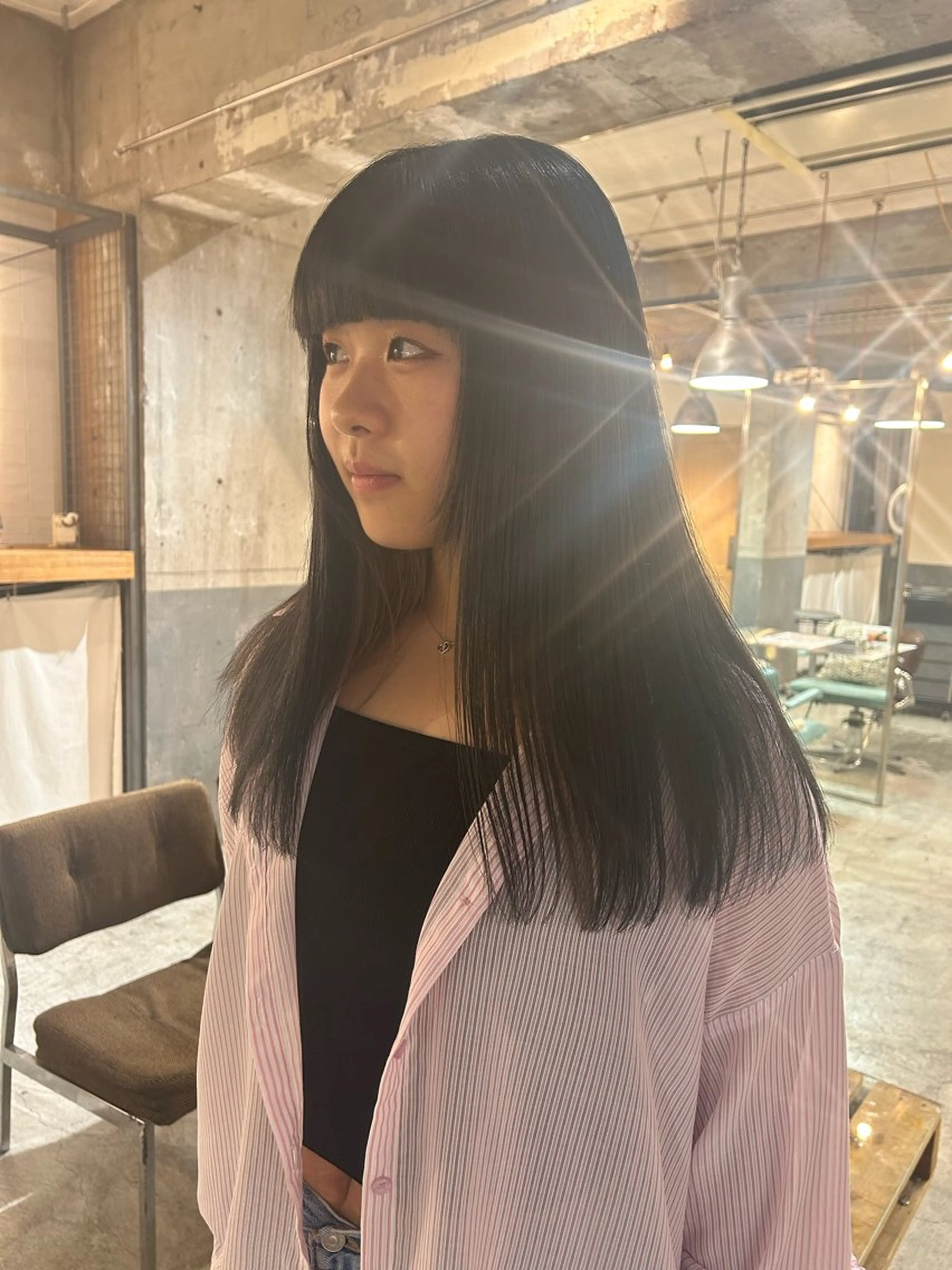 ロング カラー 黒髪 ブルーカラー ブルーブラック カット ヘアカラー ショートカット募集中 /NAGISAのヘアスタイル