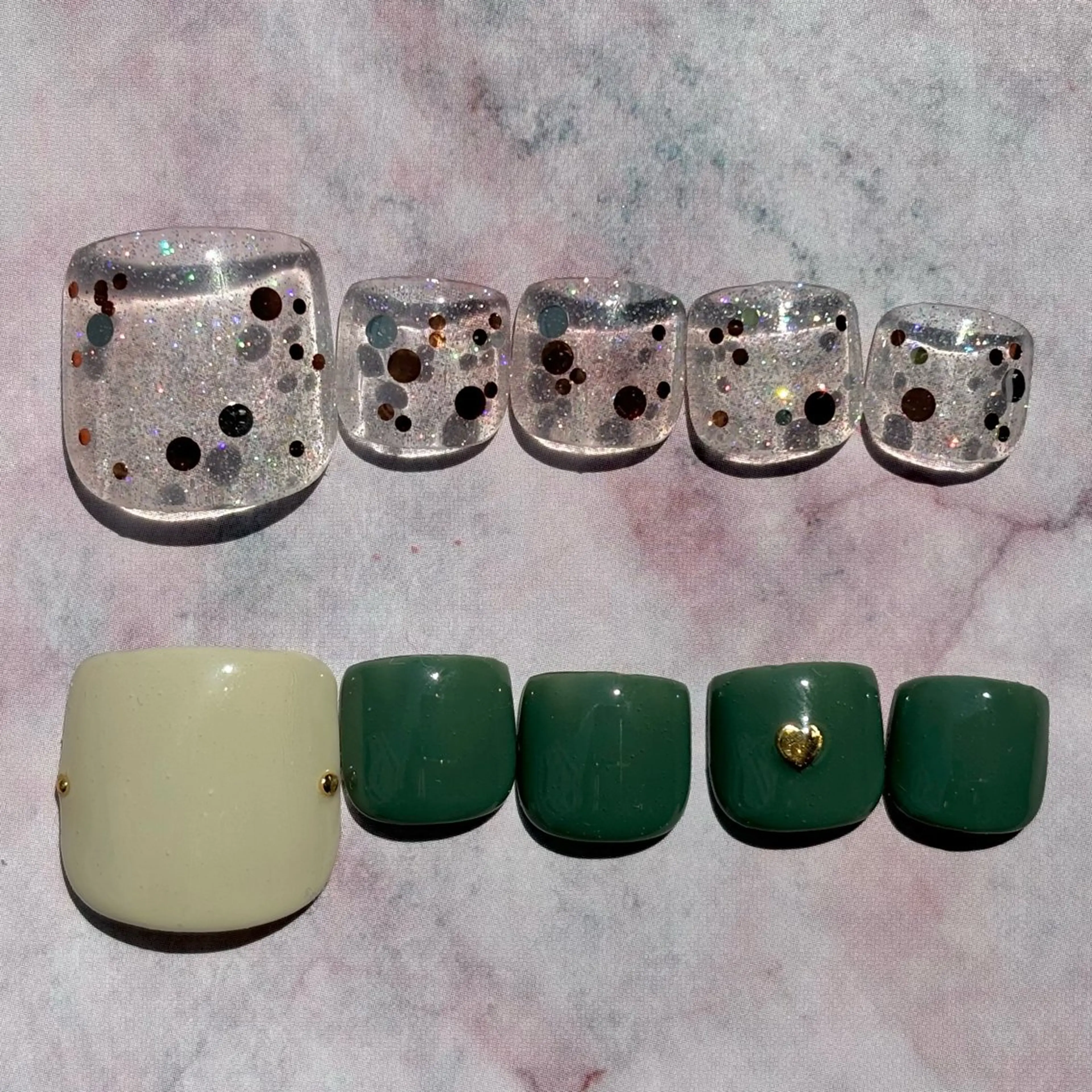 ネイル クリアネイル ハート ホログラムネイル ラメ(グリッター) 伊藤 貴恵のネイルデザイン