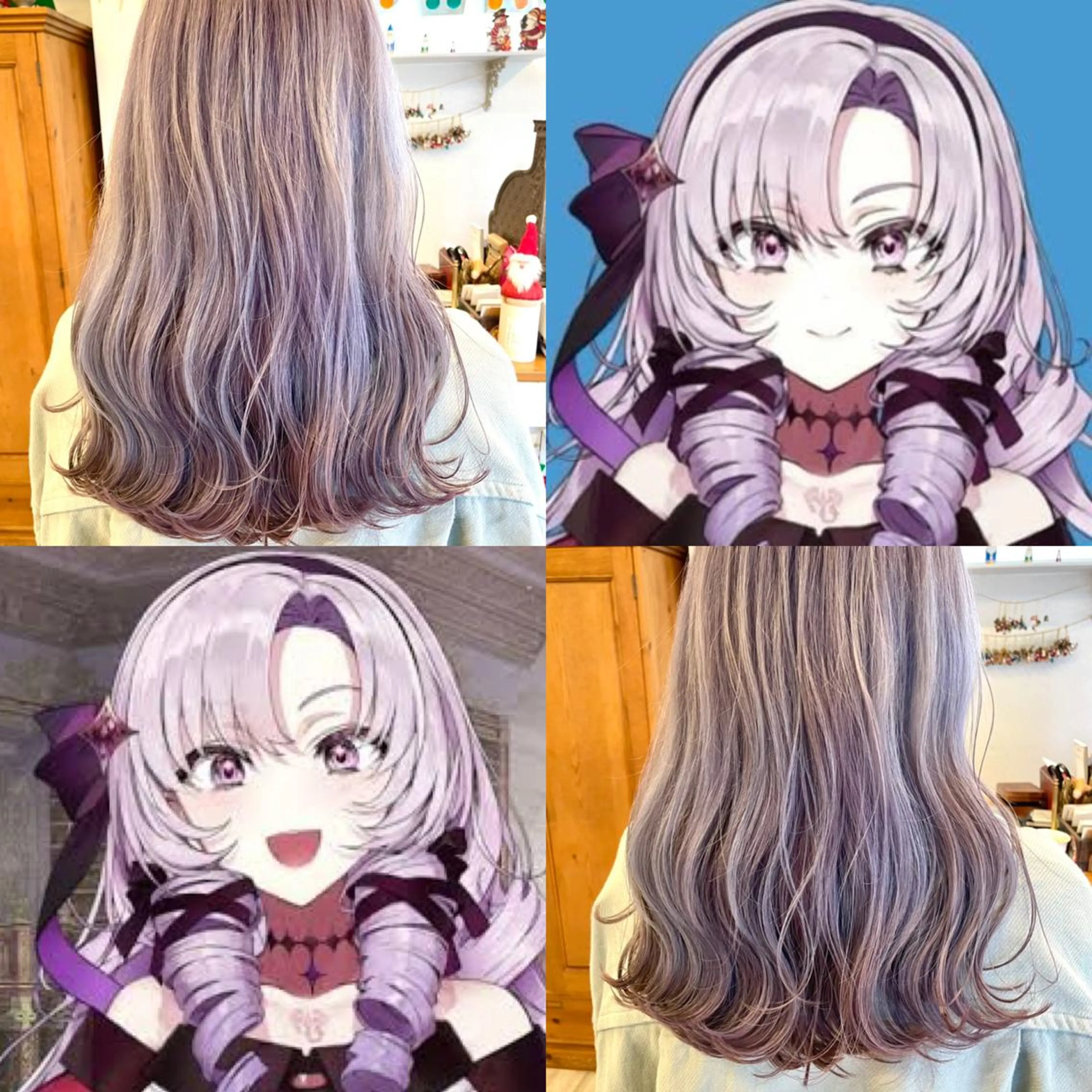 セミロング カラー ブリーチ ケアブリーチ ダブルカラー インナーカラー/推し ウルフ/アニメカラーのヘアスタイル