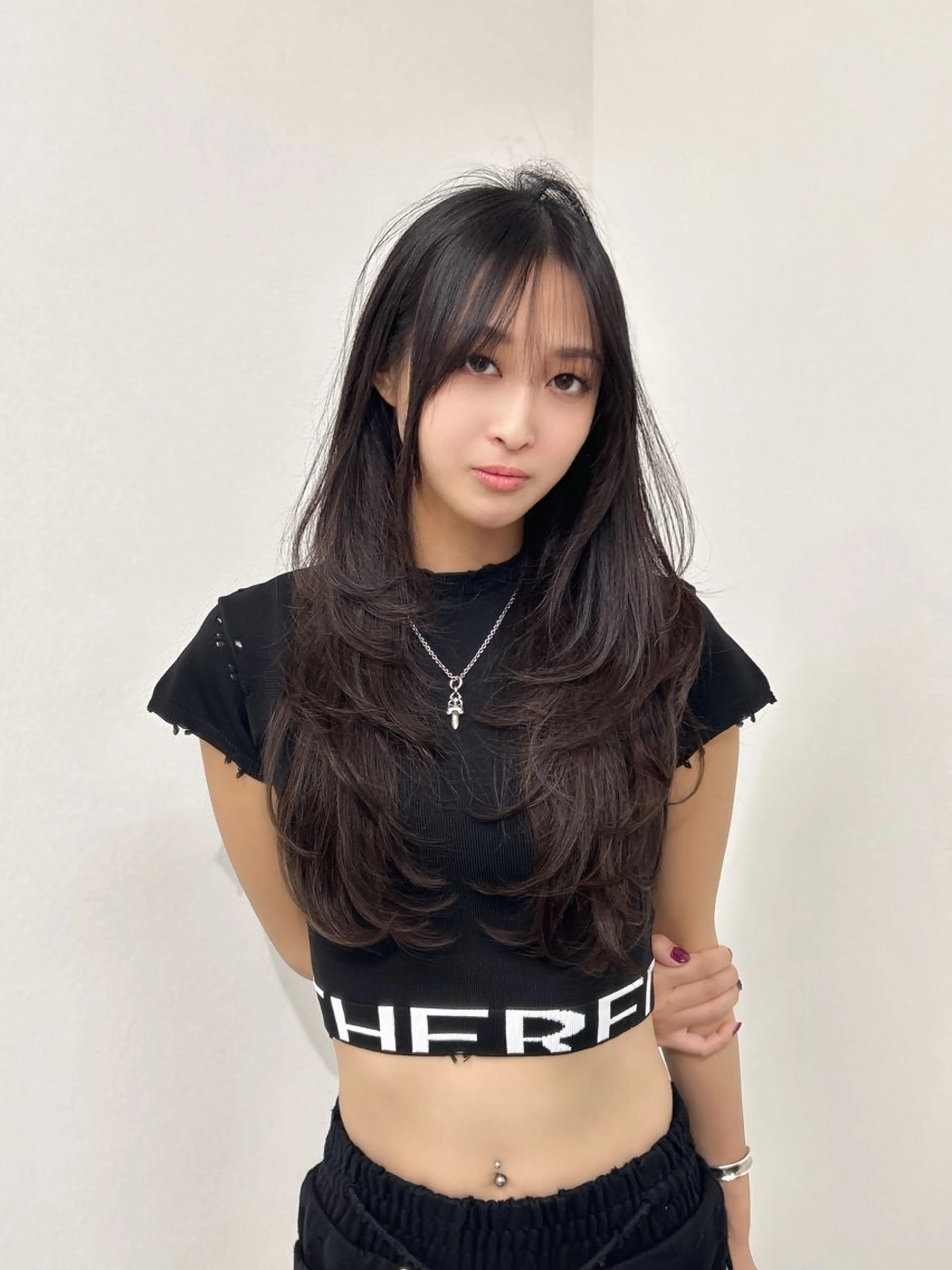 セミロング カット エクステ LOMKH所属・シールエクステ/ レイヤー/タツヤのヘアスタイル