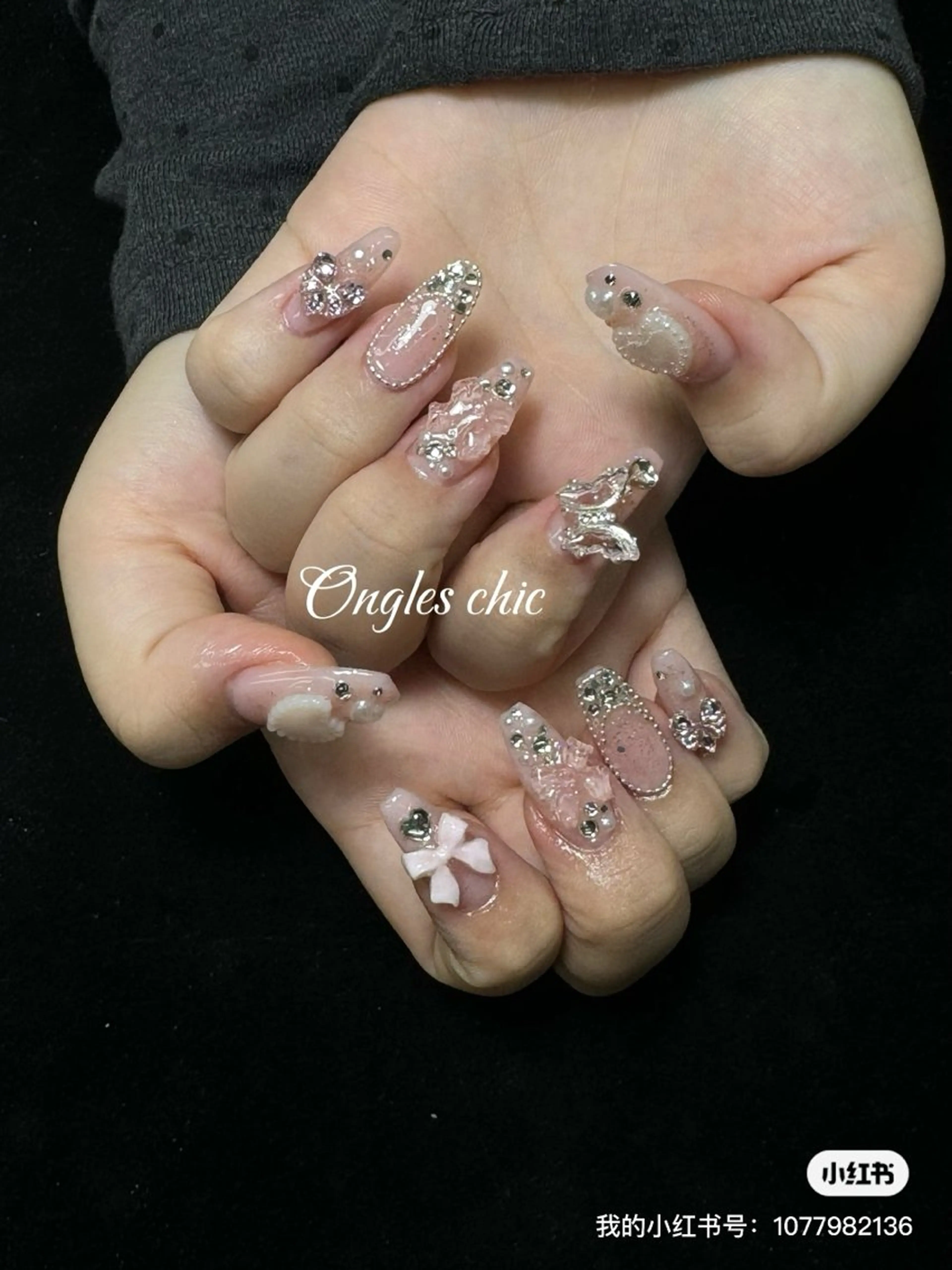 【研修ネイリスト】 （オフ別料金） 長さだし10本+デザイン持ち込み100分やり放題🎀事前写真提供（オフ别料金）の写真