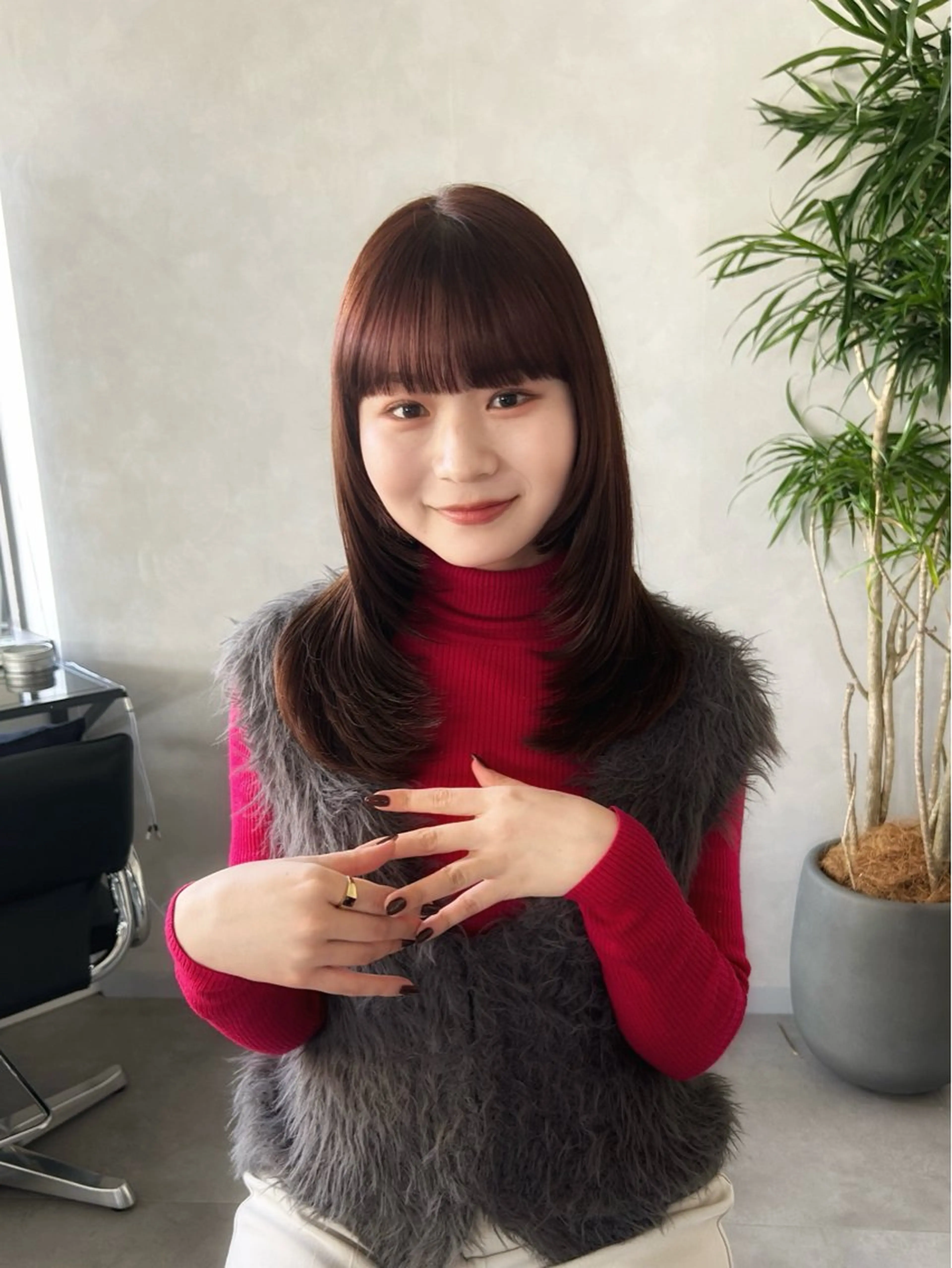 セミロング カラー ブラウンカラー ピンクカラー ピンクブラウン レイヤーカット カット ヘアカラー トリートメント ❤️ショートカット ・顔周りカット❤️のヘアスタイル