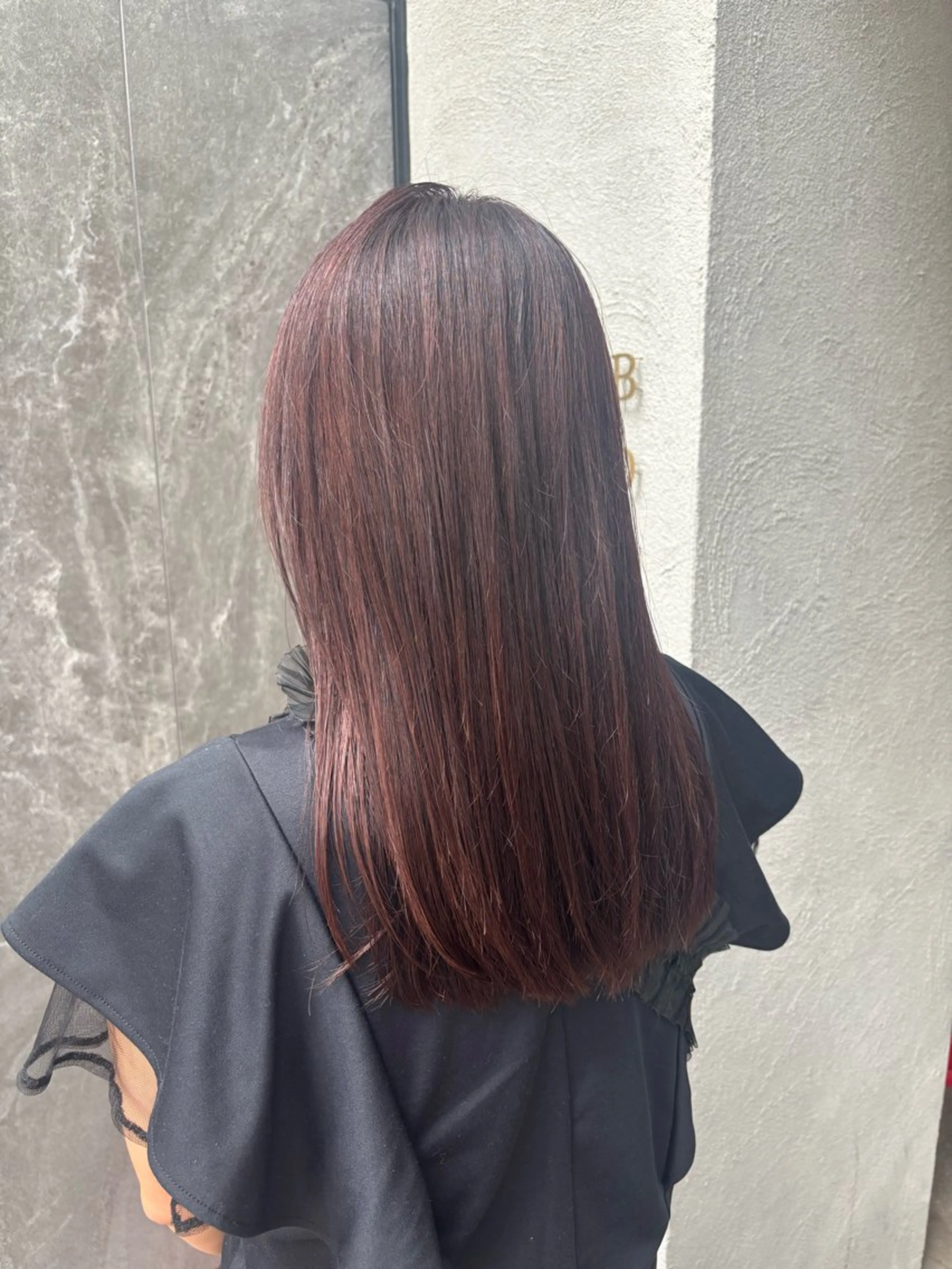 セミロング カラー ブラウンカラー ピンクカラー ピンクブラウン 石原 望来のヘアスタイル