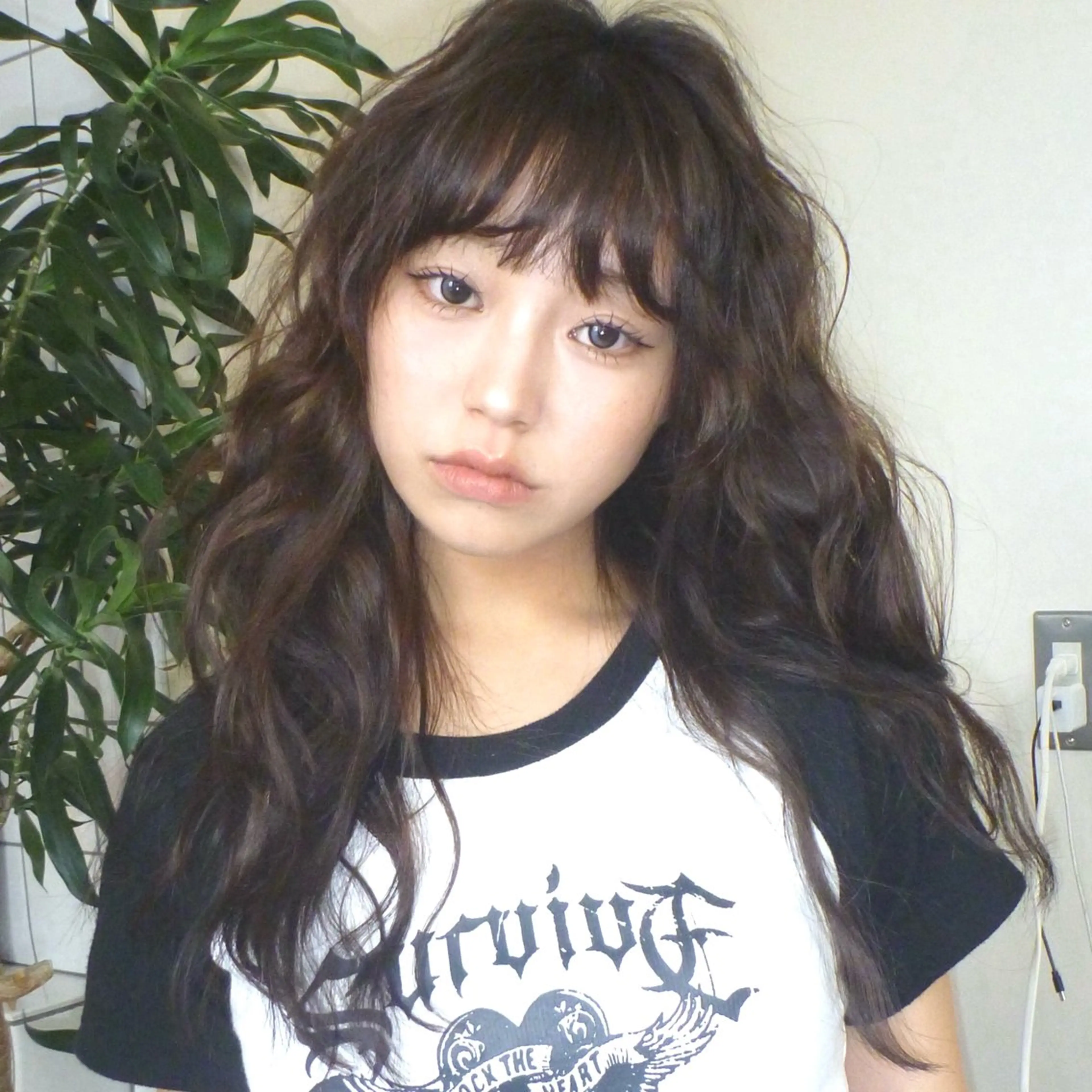 ロング カラー レイヤーカット ハッシュカットのヘアスタイル