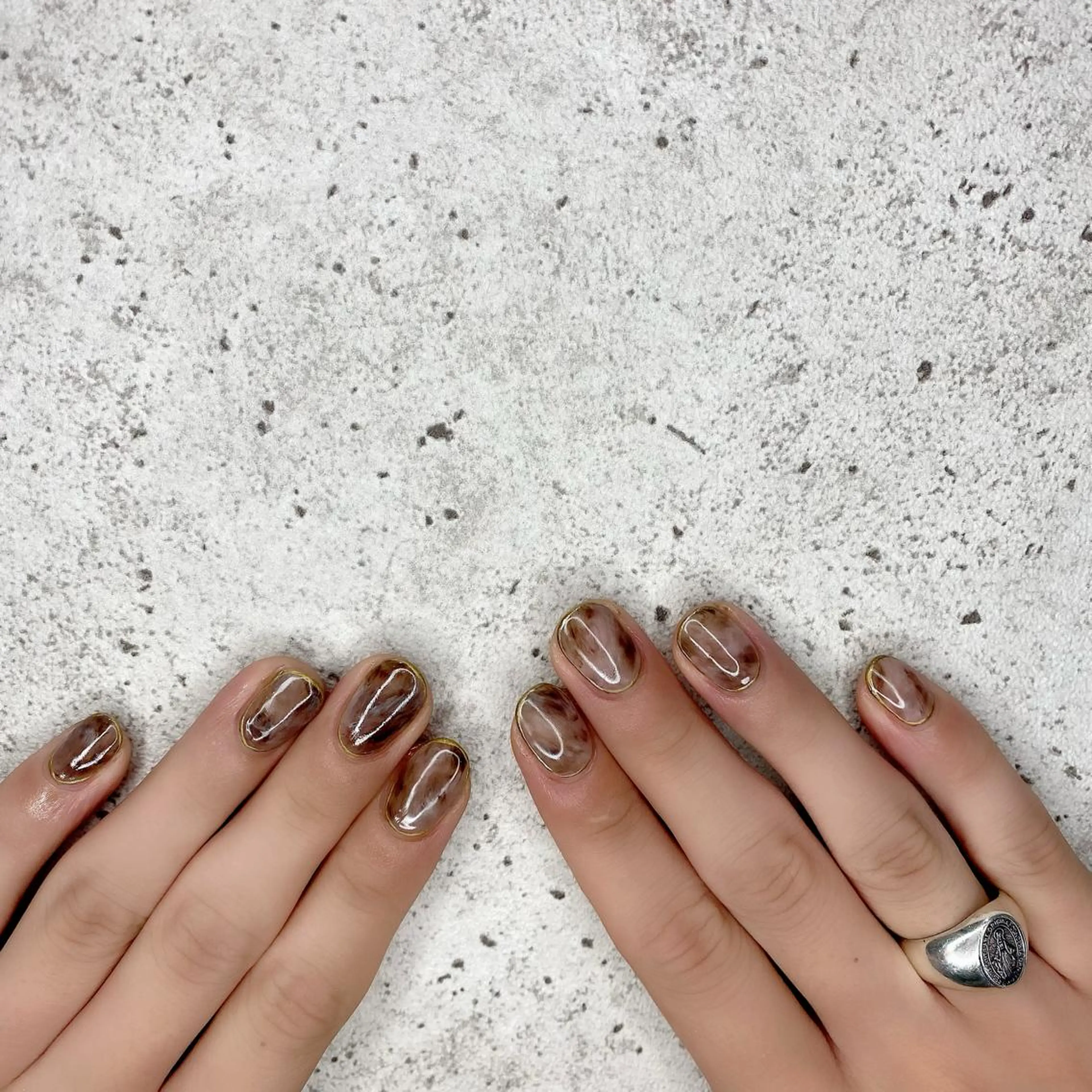 ミディアム カラー パーマ ヘアアレンジ メンズ キッズ ネイル マツエク・マツパ ブラウンカラー カラーマツエク アートネイル ブラウン メンズネイル ハンドネイル Salon Ｋのネイルデザイン