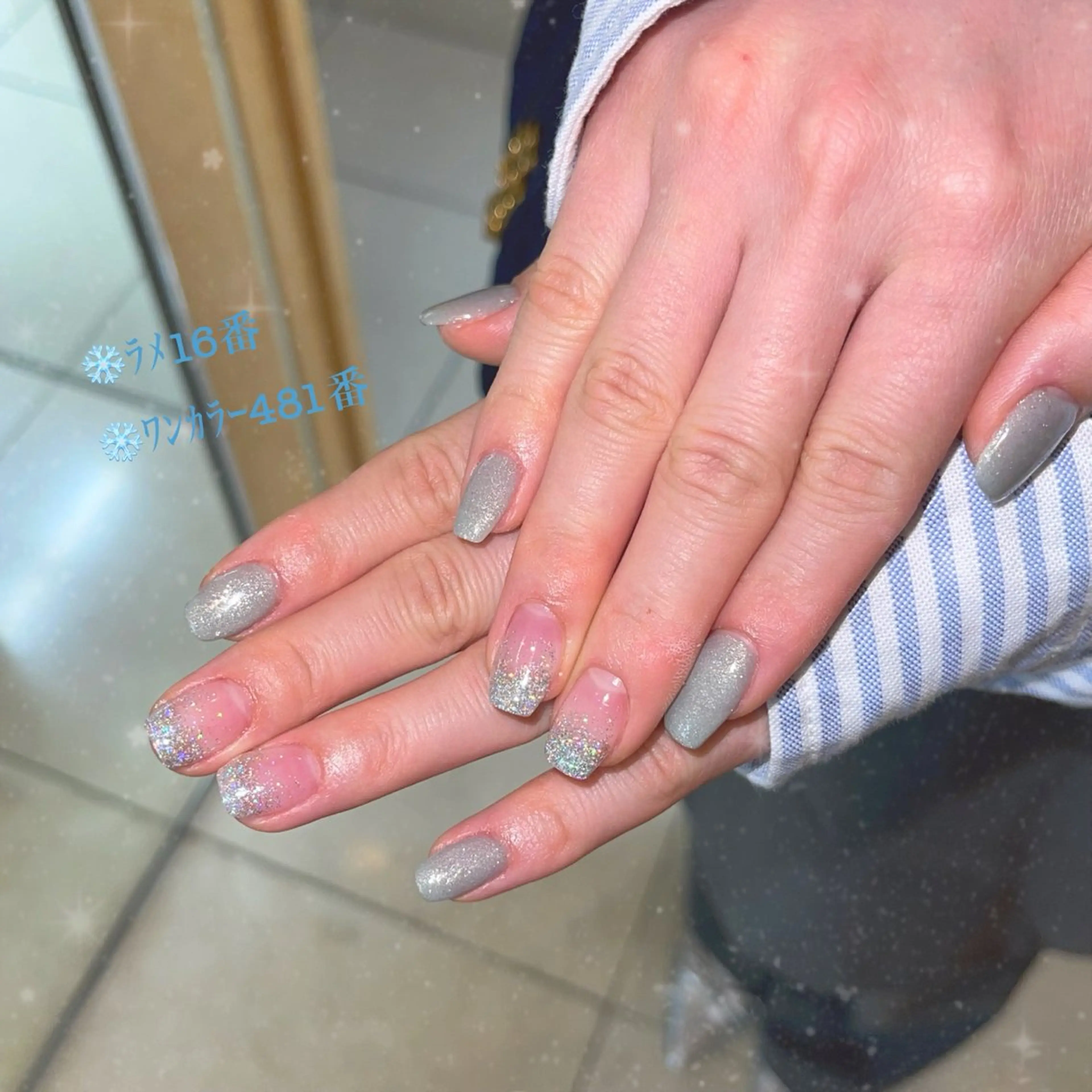 ネイル ラメ(グリッター) スクエアネイル MAXKELLY Asahiのネイルデザイン
