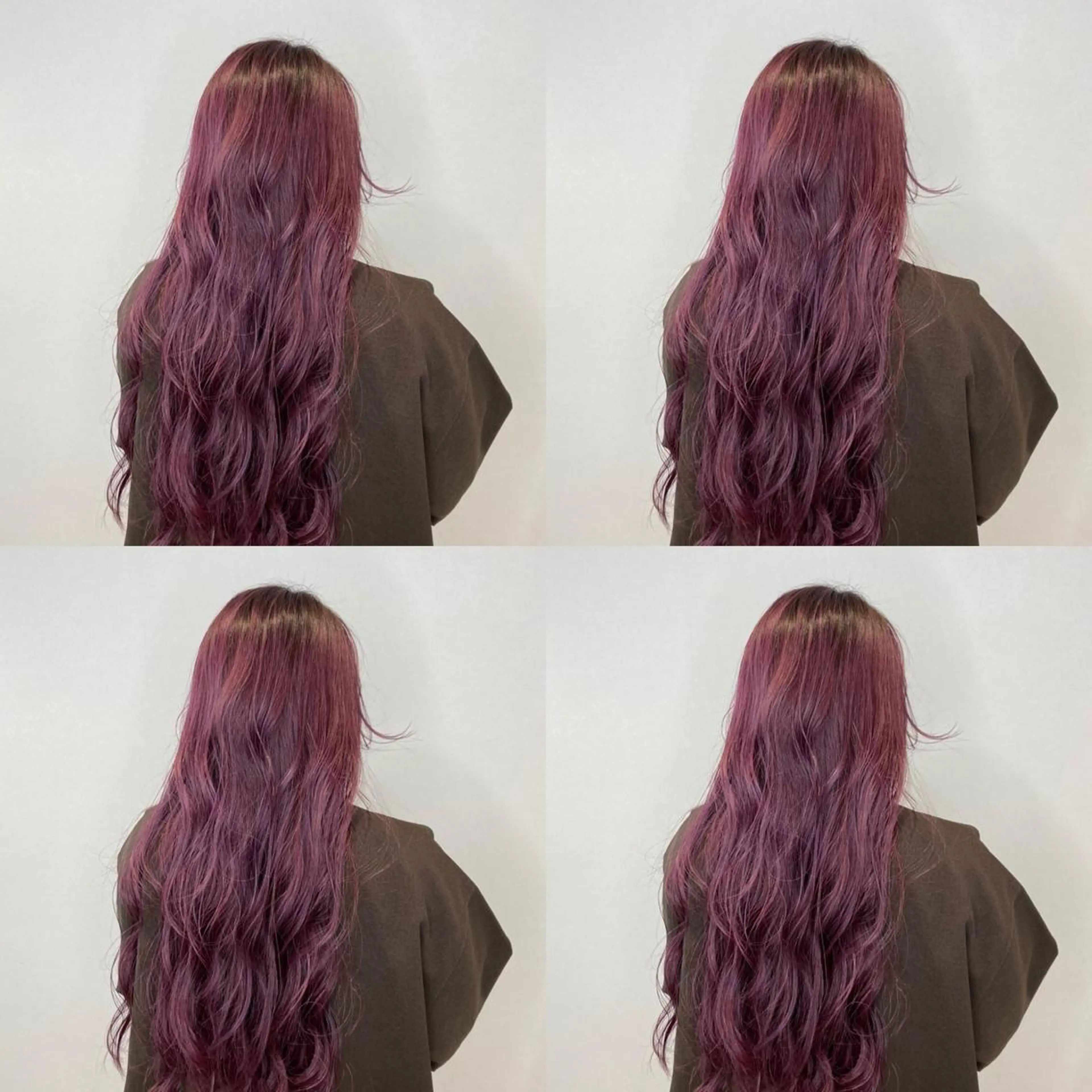 ロング カラー カシス ピンクカラー 飯田 祥哉のヘアスタイル