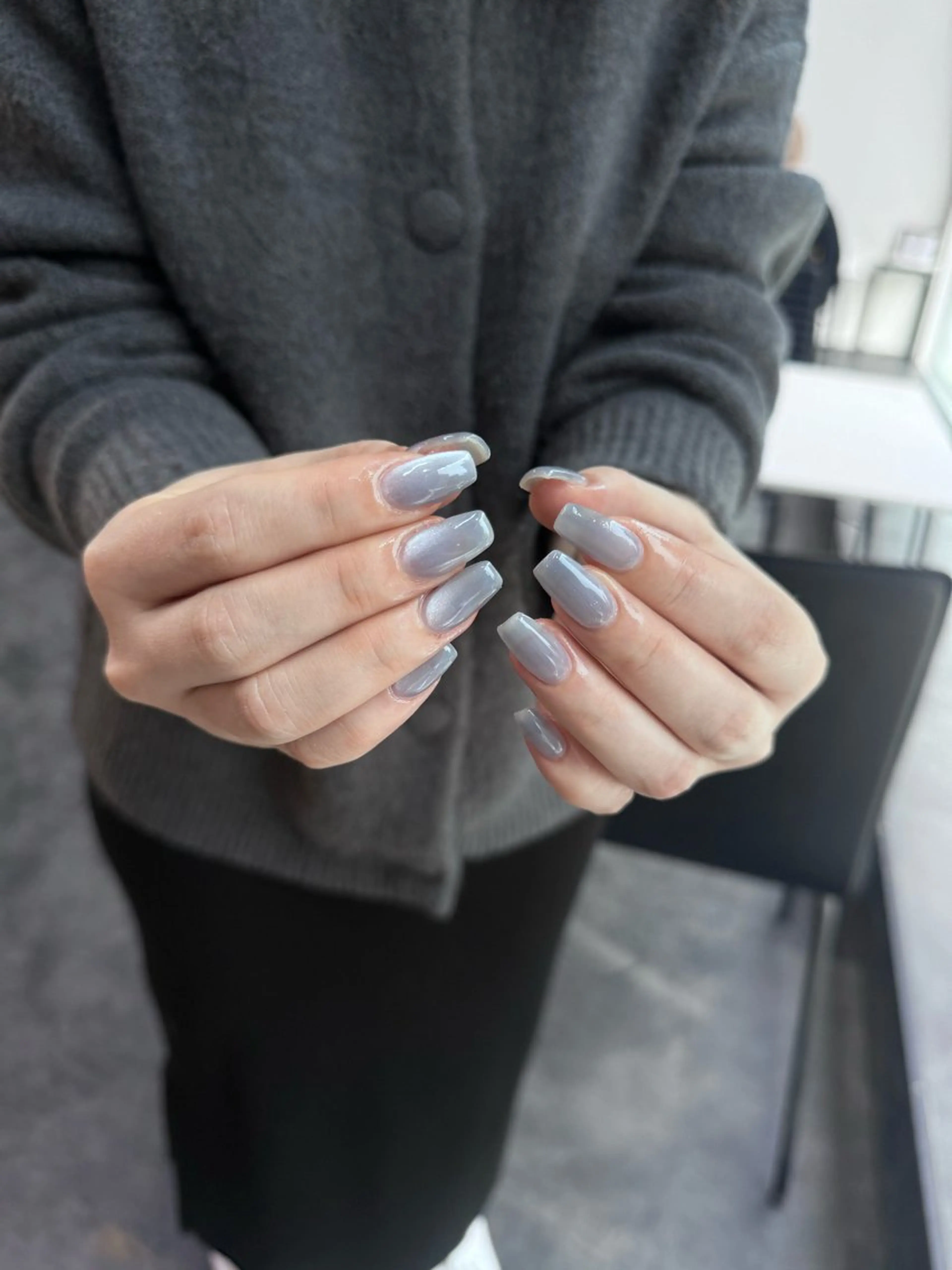 ネイル フレンチネイル マグネットネイル メンズネイル ニュアンスネイル ワンカラーネイル ハンドネイル GRANDE大須 Cecil💜のネイルデザイン